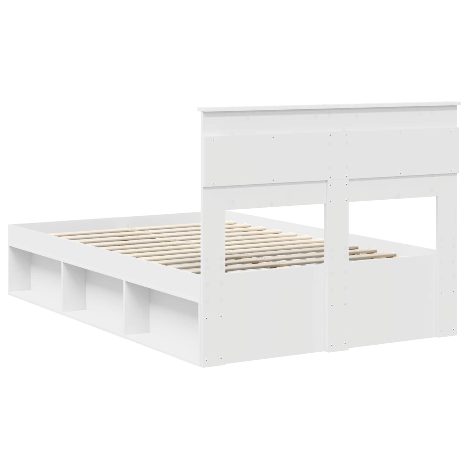 Bedframe met hoofdeinde Wit 135 x 190 cm Massief grenenhout – afbeelding 9