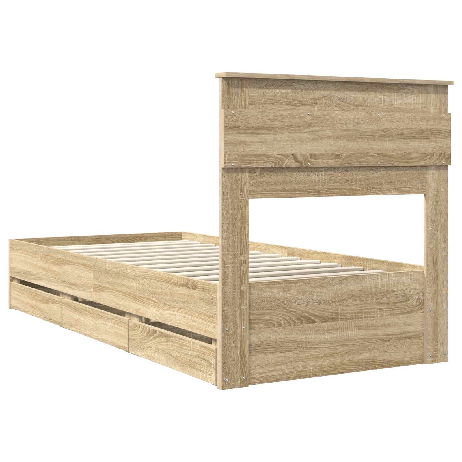 Bedframe met lade Sonoma Eiken 90 x 190 cm Ingenieurshout – afbeelding 10