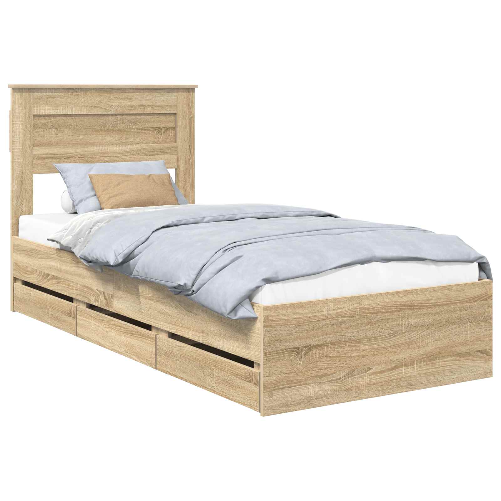 Bedframe met lade Sonoma Eiken 90 x 190 cm Ingenieurshout – afbeelding 2