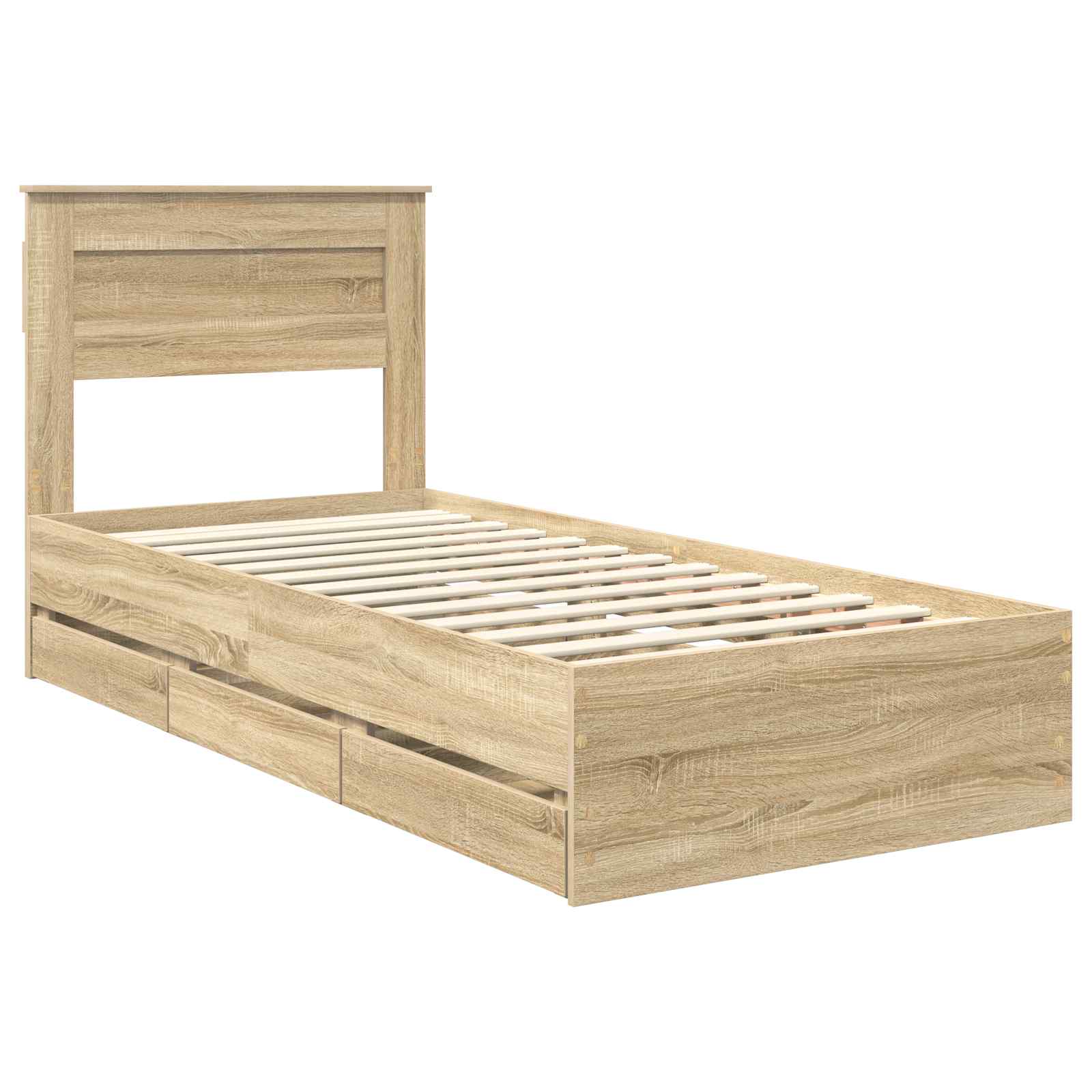 Bedframe met lade Sonoma Eiken 90 x 190 cm Ingenieurshout – afbeelding 4
