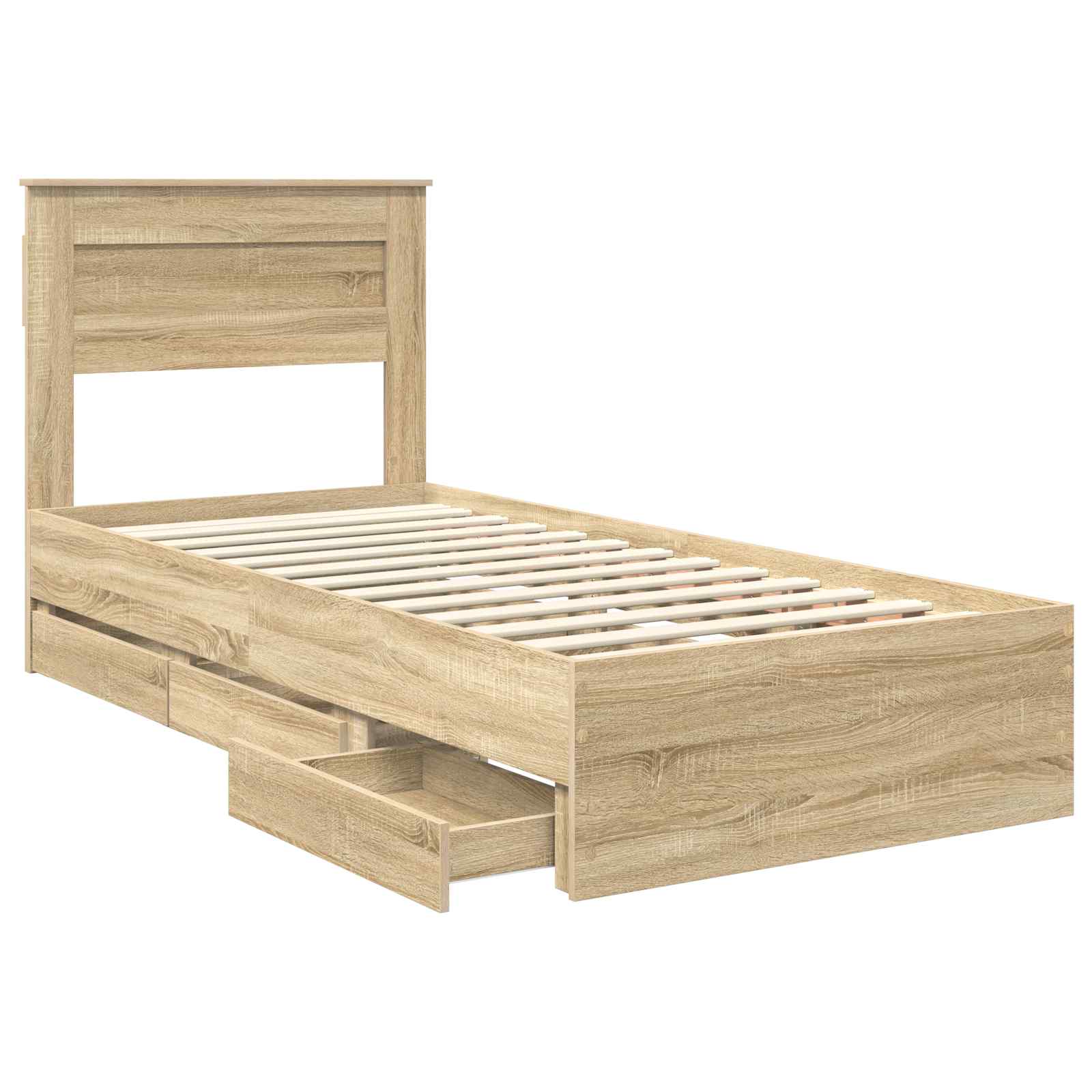 Bedframe met lade Sonoma Eiken 90 x 190 cm Ingenieurshout – afbeelding 5