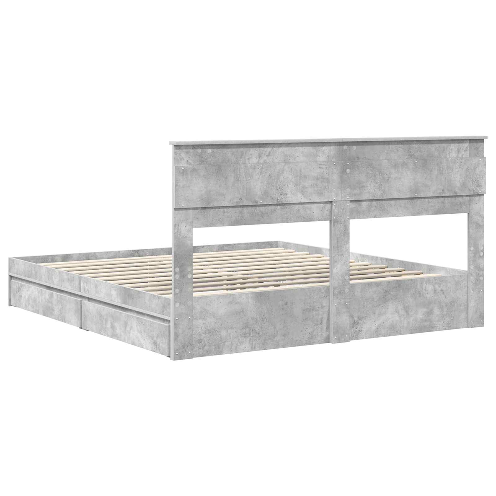 Opslag bed met hoofdeinde Beton Grijs 180 x 200 cm Bewerkt hout – afbeelding 10