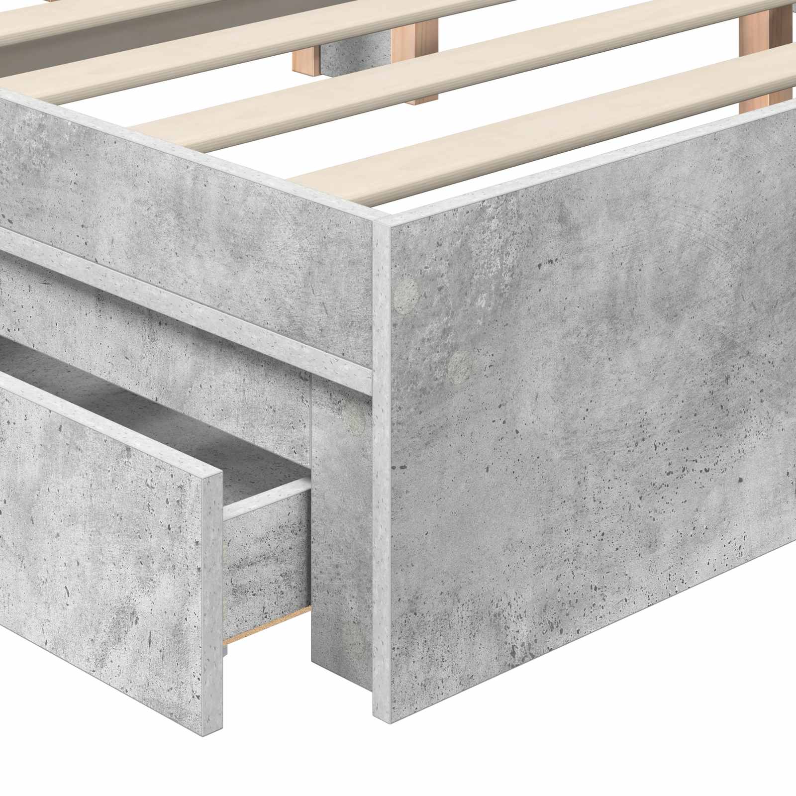 Opslag bed met hoofdeinde Beton Grijs 180 x 200 cm Bewerkt hout – afbeelding 11