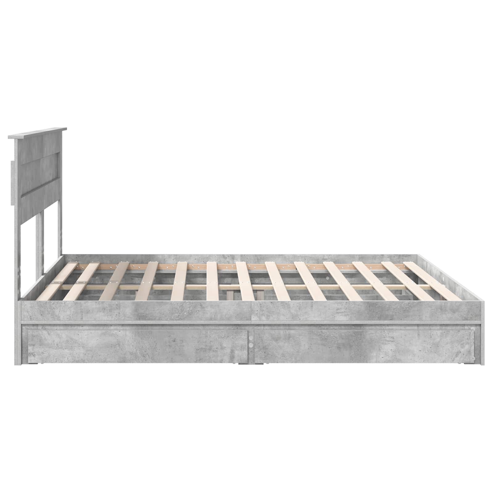 Opslag bed met hoofdeinde Beton Grijs 180 x 200 cm Bewerkt hout – afbeelding 9