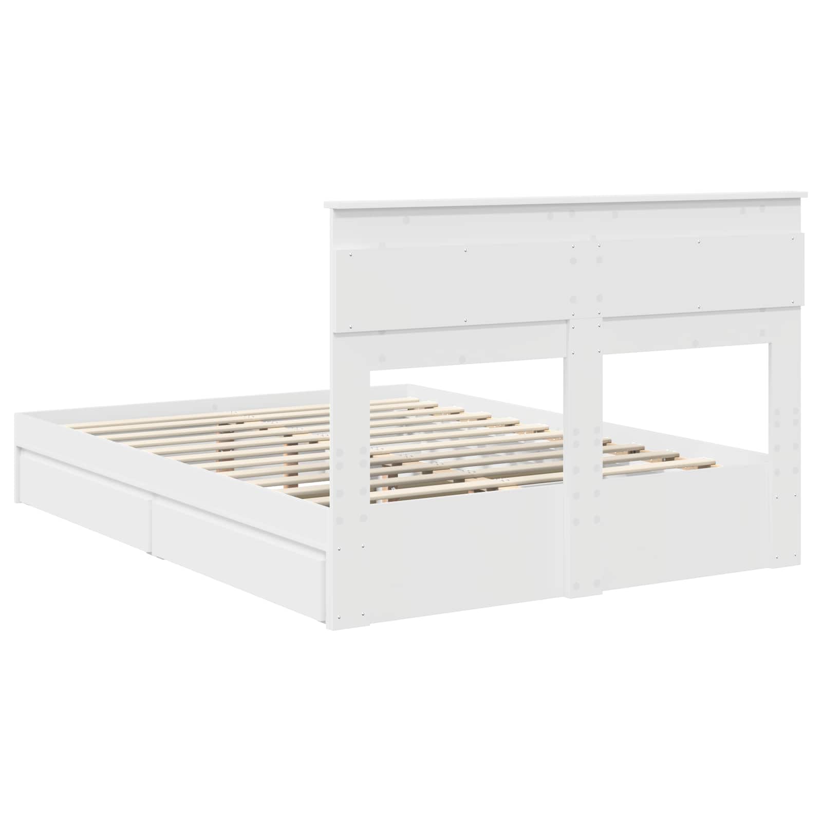 Opslag bed met hoofdeinde Wit 150 x 200 cm Bewerkt hout – afbeelding 10