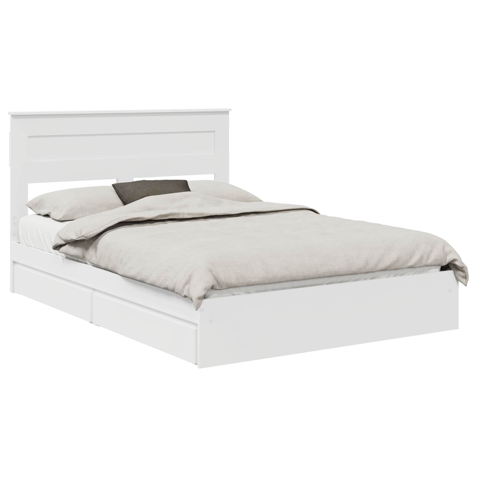 Opslag bed met hoofdeinde Wit 150 x 200 cm Bewerkt hout – afbeelding 2