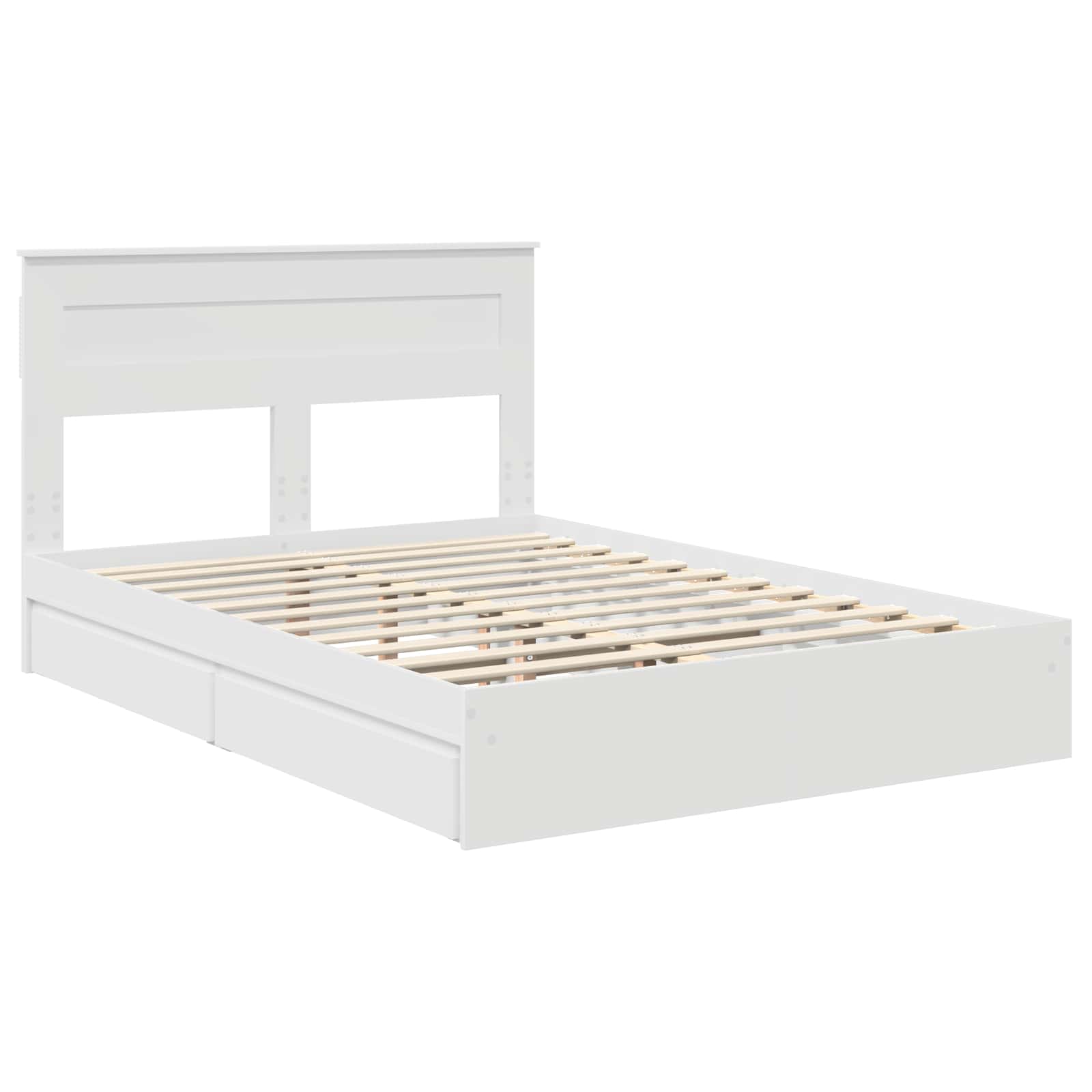 Opslag bed met hoofdeinde Wit 150 x 200 cm Bewerkt hout – afbeelding 4