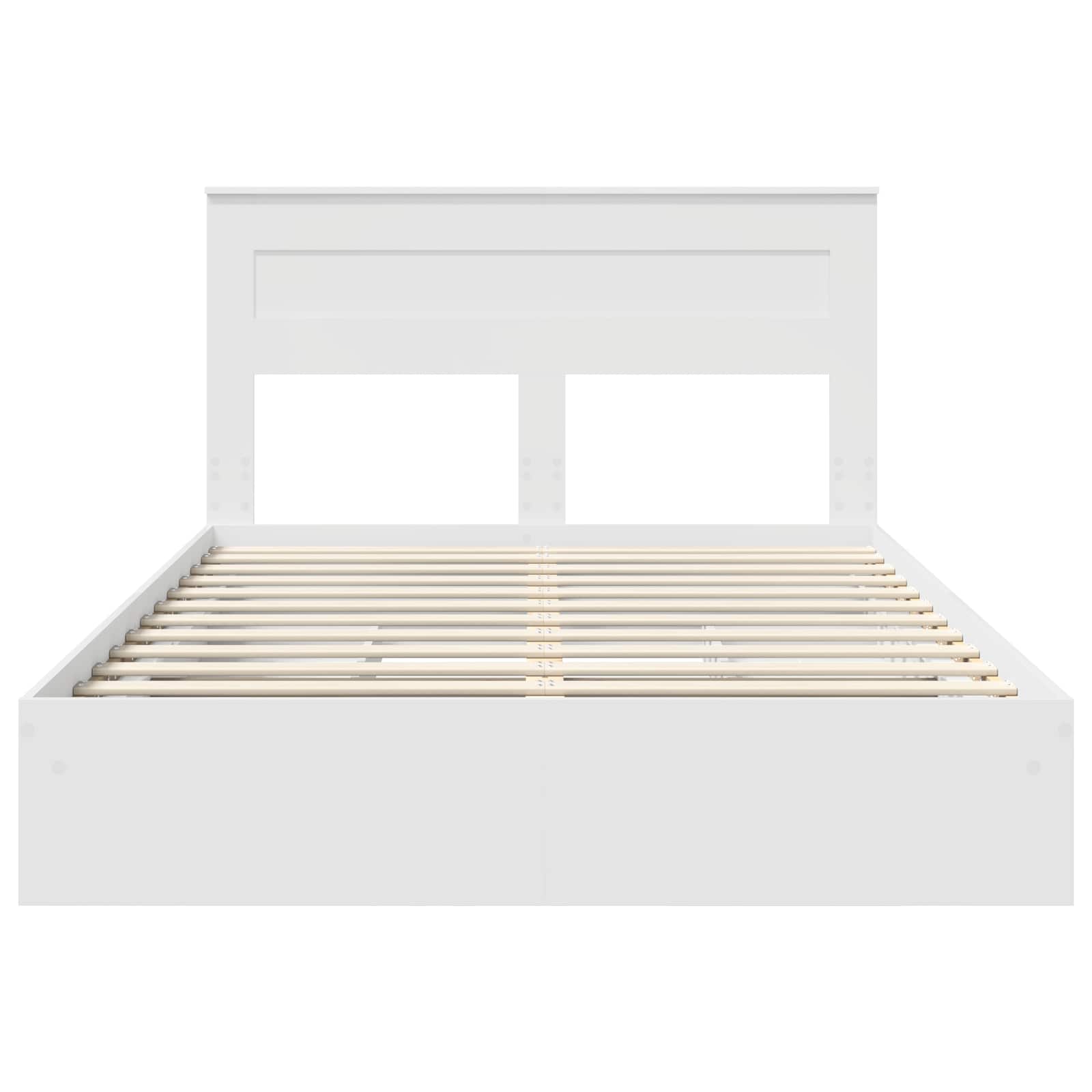 Opslag bed met hoofdeinde Wit 150 x 200 cm Bewerkt hout – afbeelding 8
