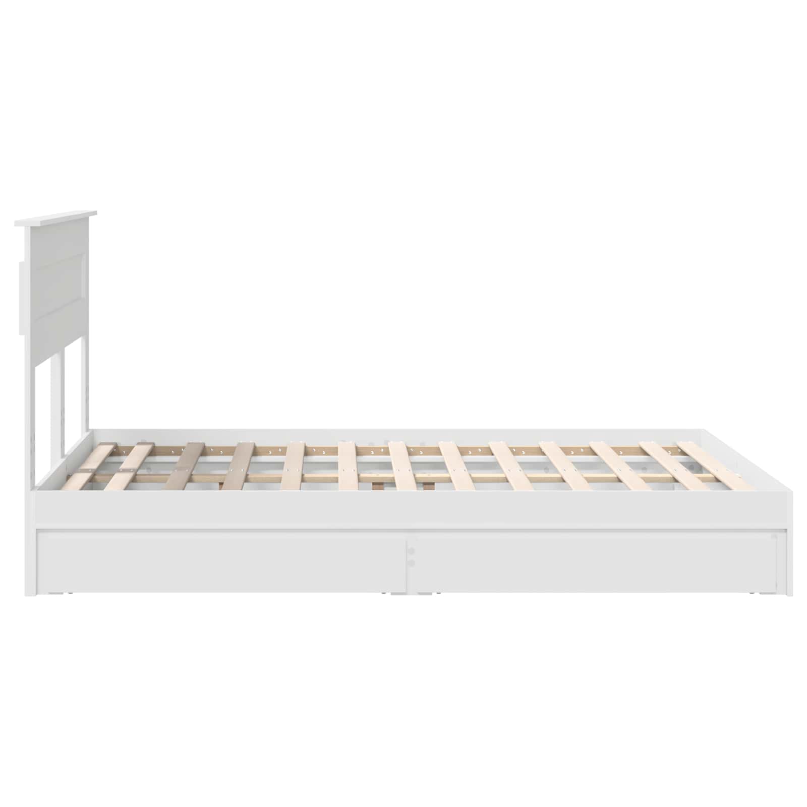Opslag bed met hoofdeinde Wit 150 x 200 cm Bewerkt hout – afbeelding 9