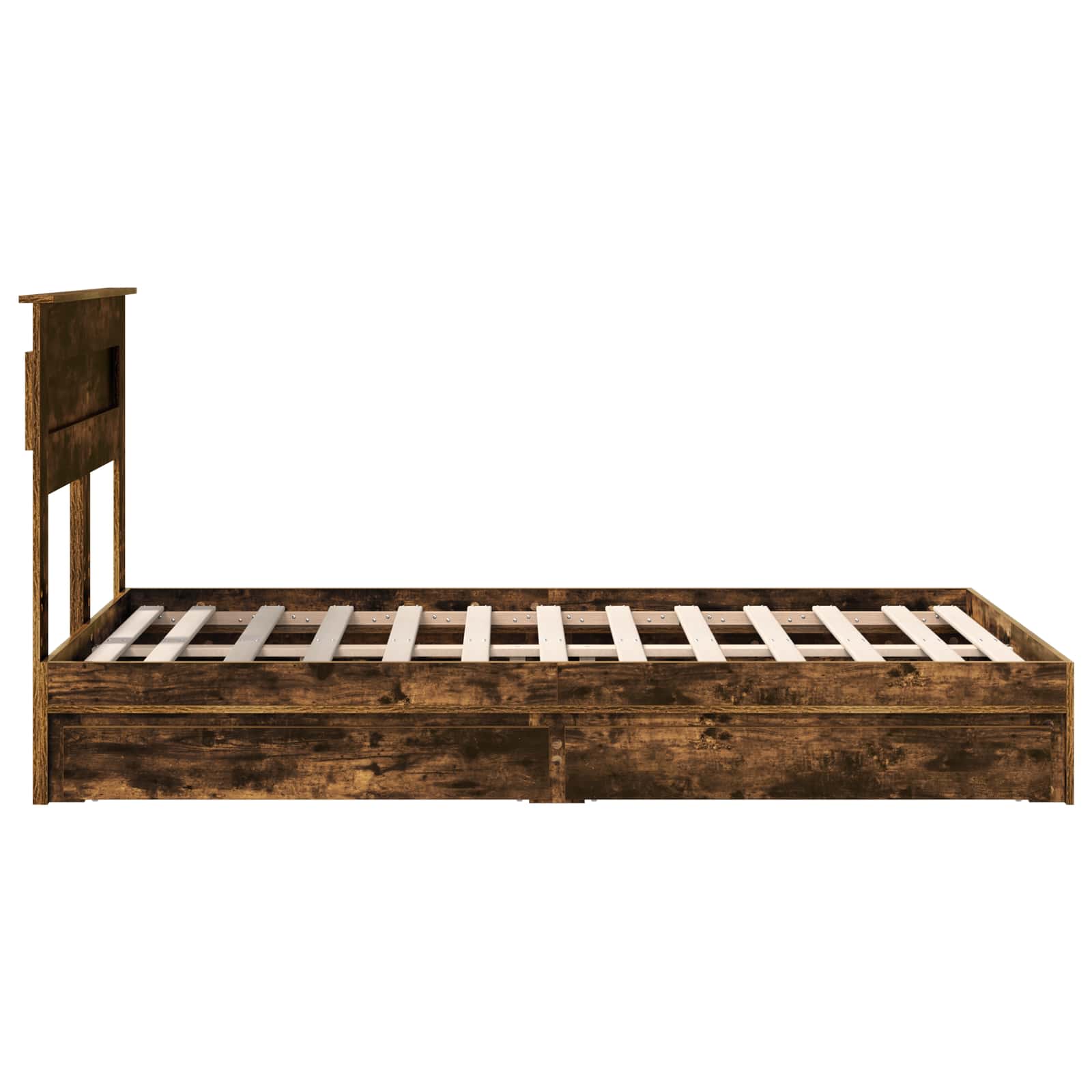 Opslag bed met lade Gerookt eiken 120 x 200 cm Bewerkt hout – afbeelding 9