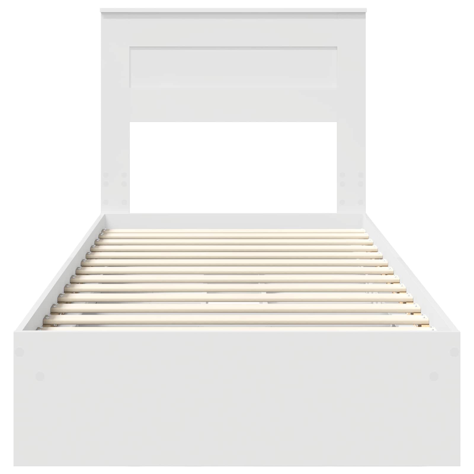 Opslag bed met hoofdeinde met lade Wit 90 x 190 cm Bewerkt hout – afbeelding 8