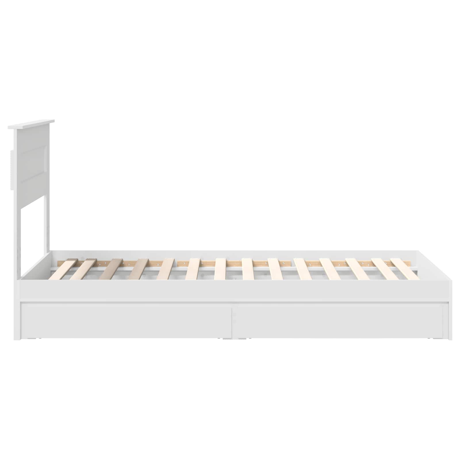 Opslag bed met hoofdeinde met lade Wit 90 x 190 cm Bewerkt hout – afbeelding 9