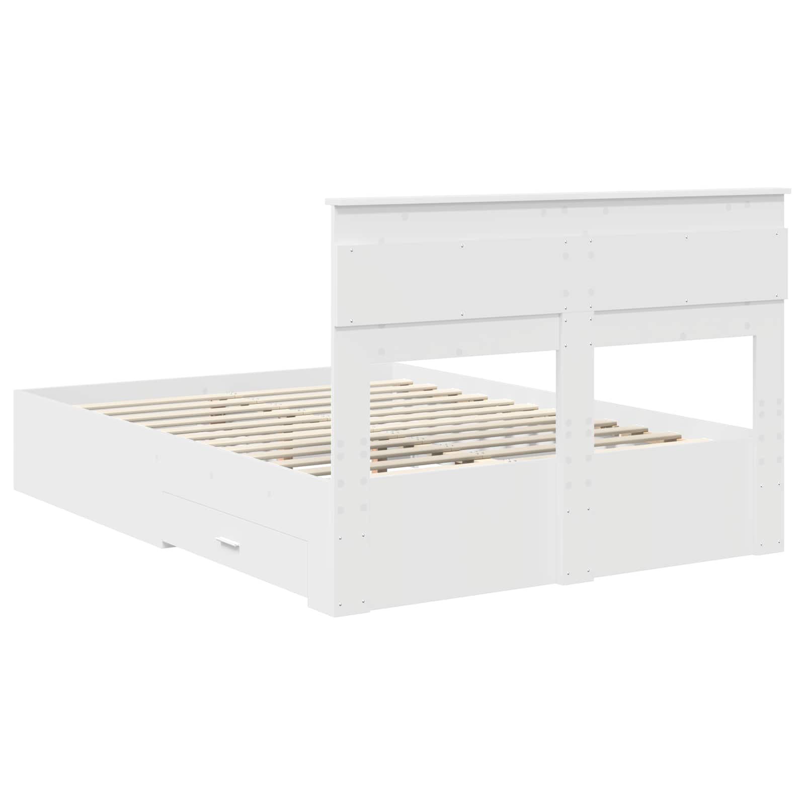 Bedframe met hoofdeinde met lade Wit 150 x 200 cm Bewerkt hout – afbeelding 10