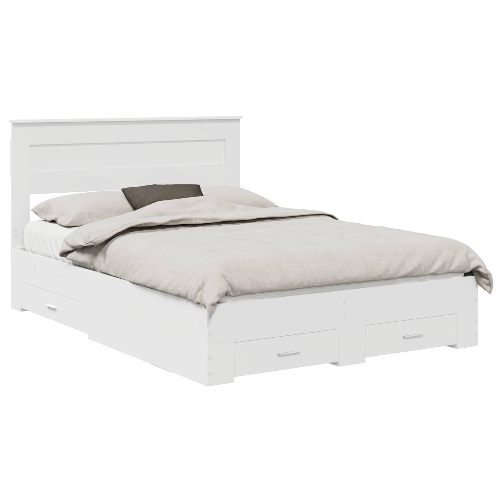 Bedframe met hoofdeinde met lade Wit 150 x 200 cm Bewerkt hout – afbeelding 2