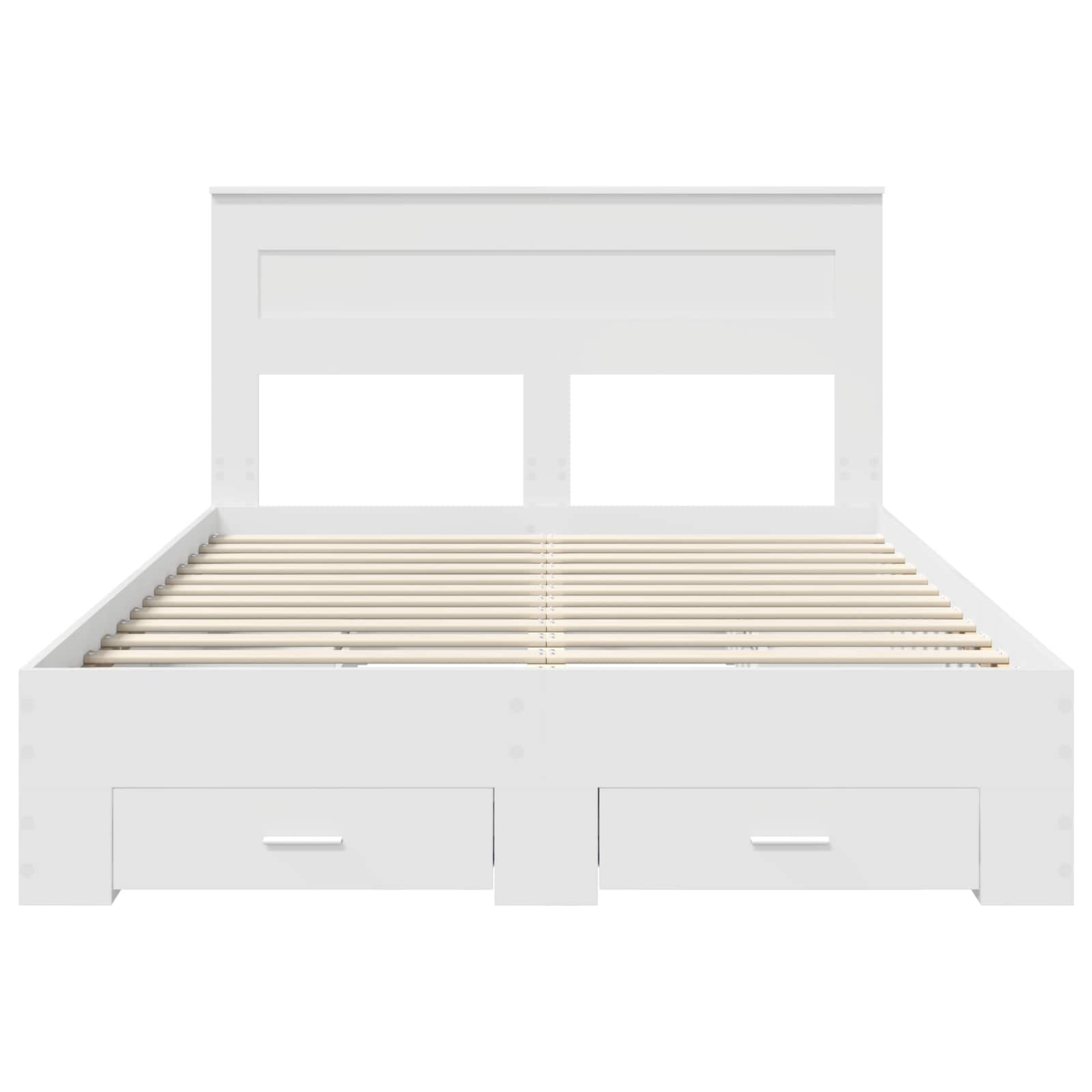 Bedframe met hoofdeinde met lade Wit 150 x 200 cm Bewerkt hout – afbeelding 8