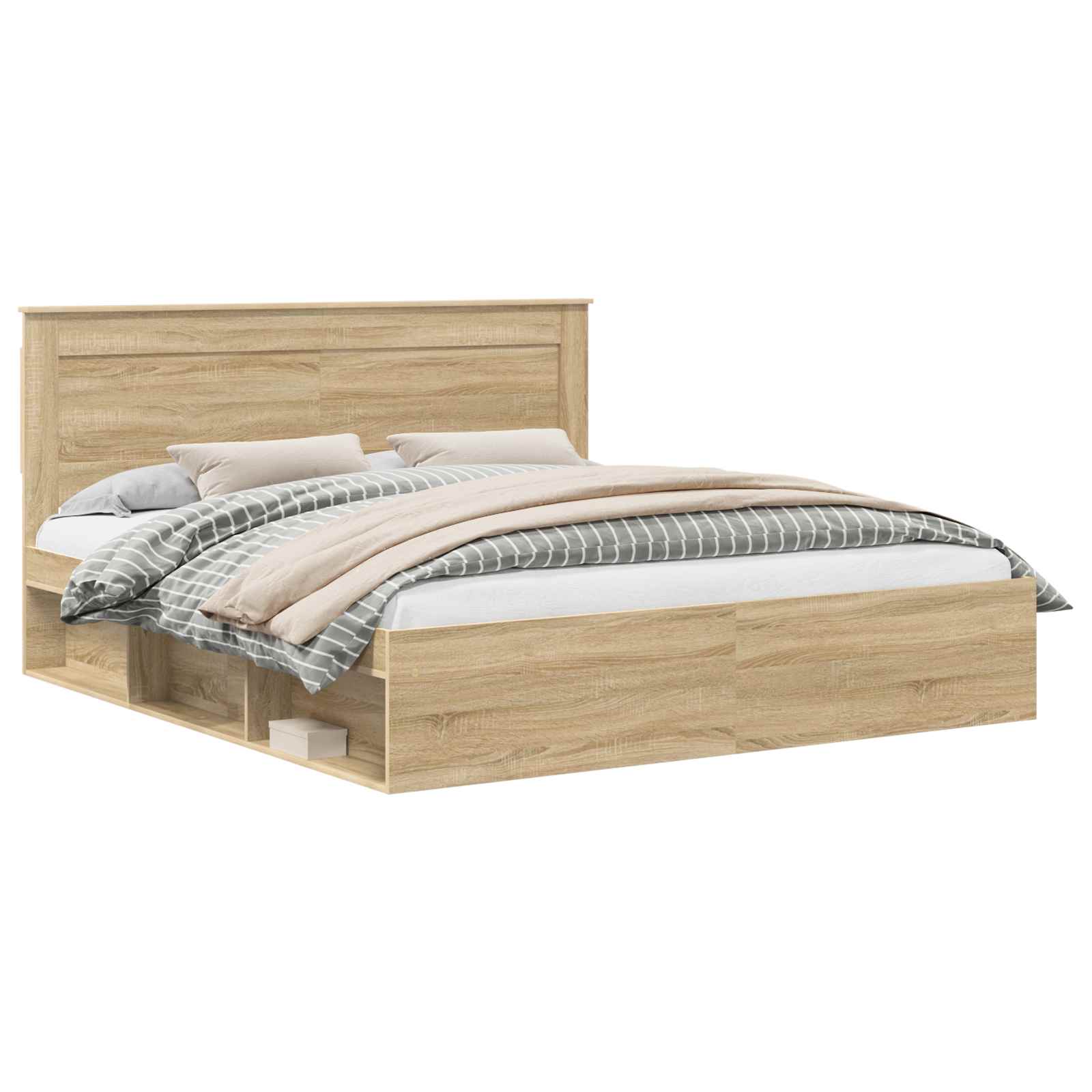 Bedframe met hoofdeinde Sonoma 200 x 200 cm Massief grenenhout – afbeelding 2