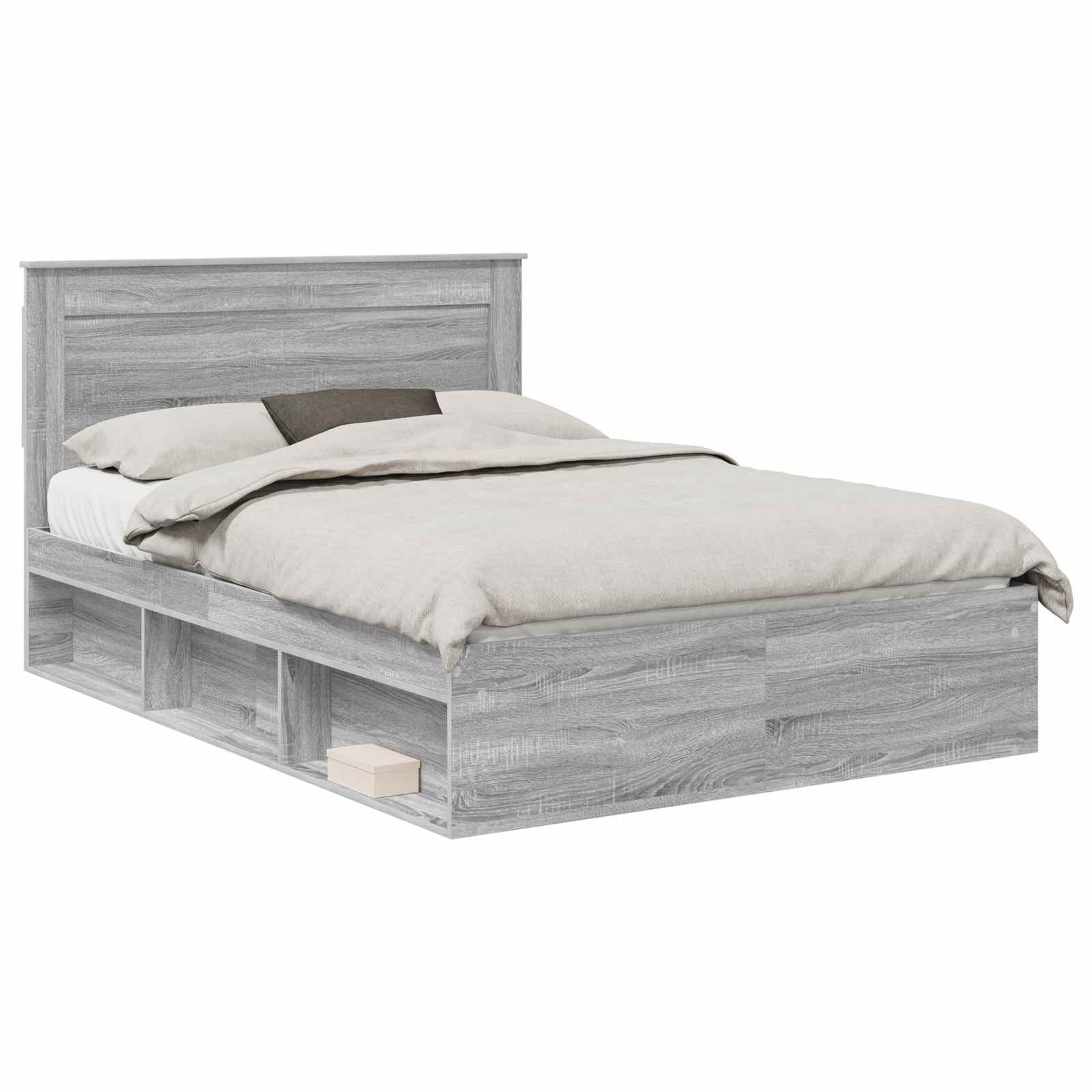 Bedframe Grijs Sonoma 160 x 200 cm Massief grenenhout – afbeelding 2