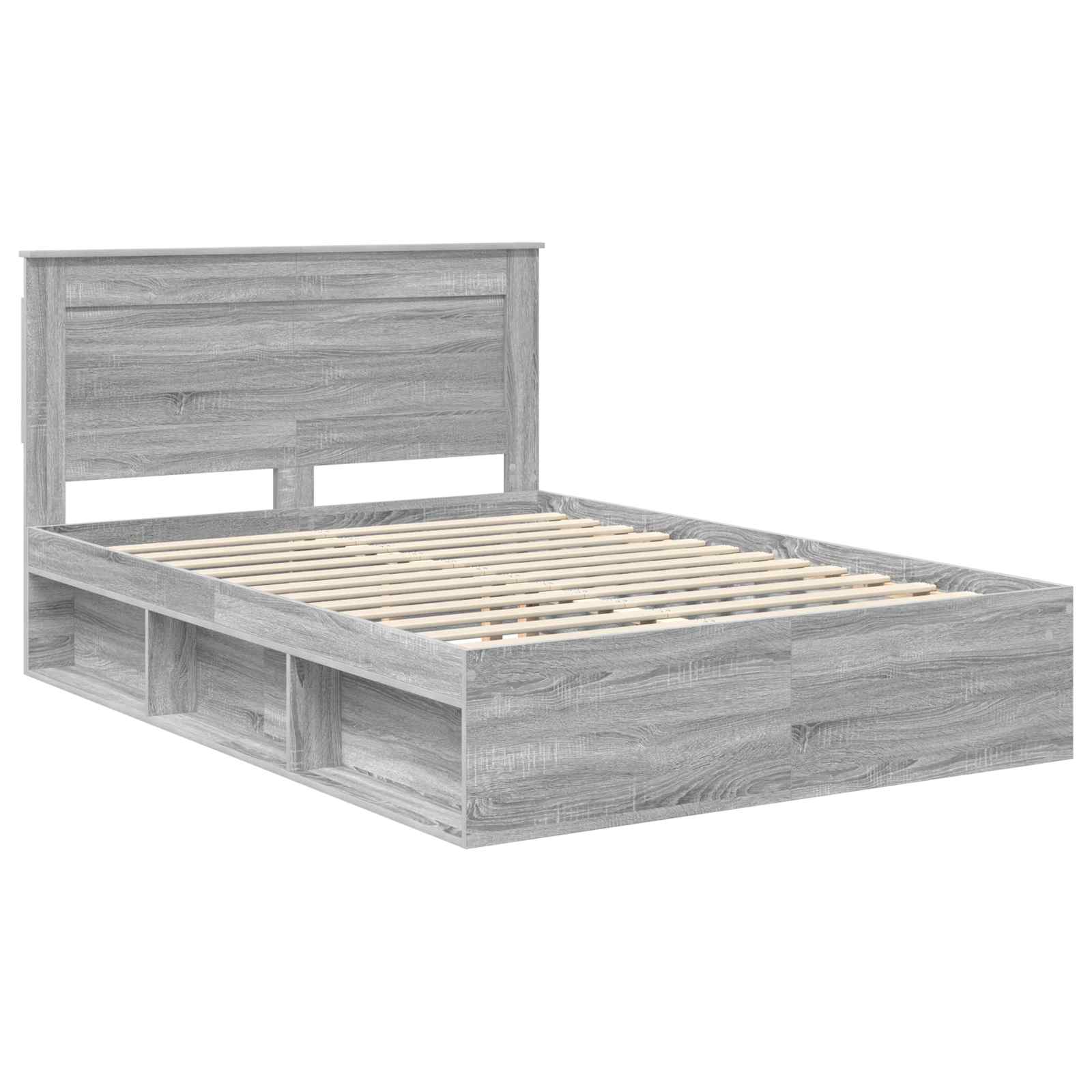Bedframe Grijs Sonoma 160 x 200 cm Massief grenenhout – afbeelding 4