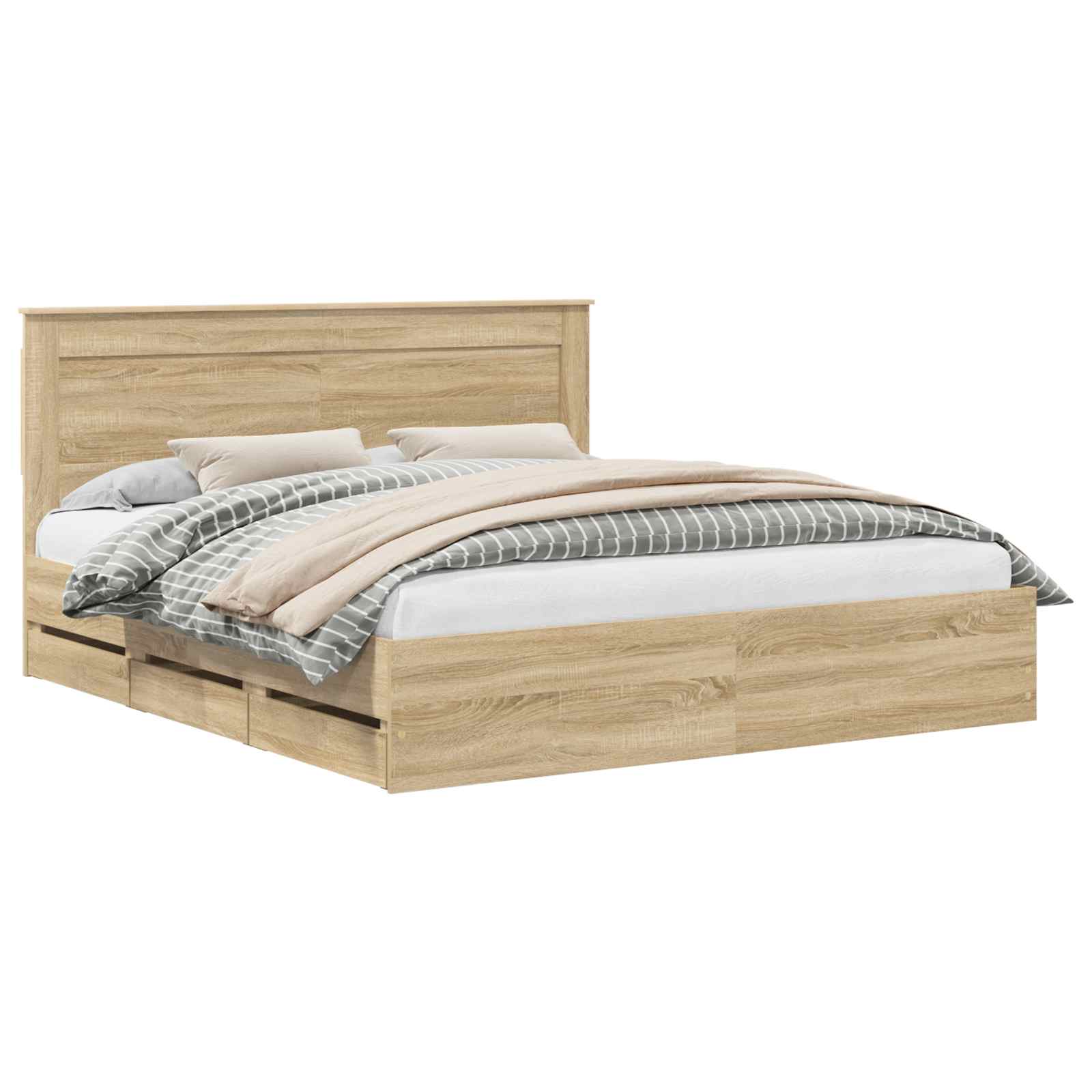 Bedframe met lade Sonoma Eiken 180 x 200 cm Ingenieurshout – afbeelding 2