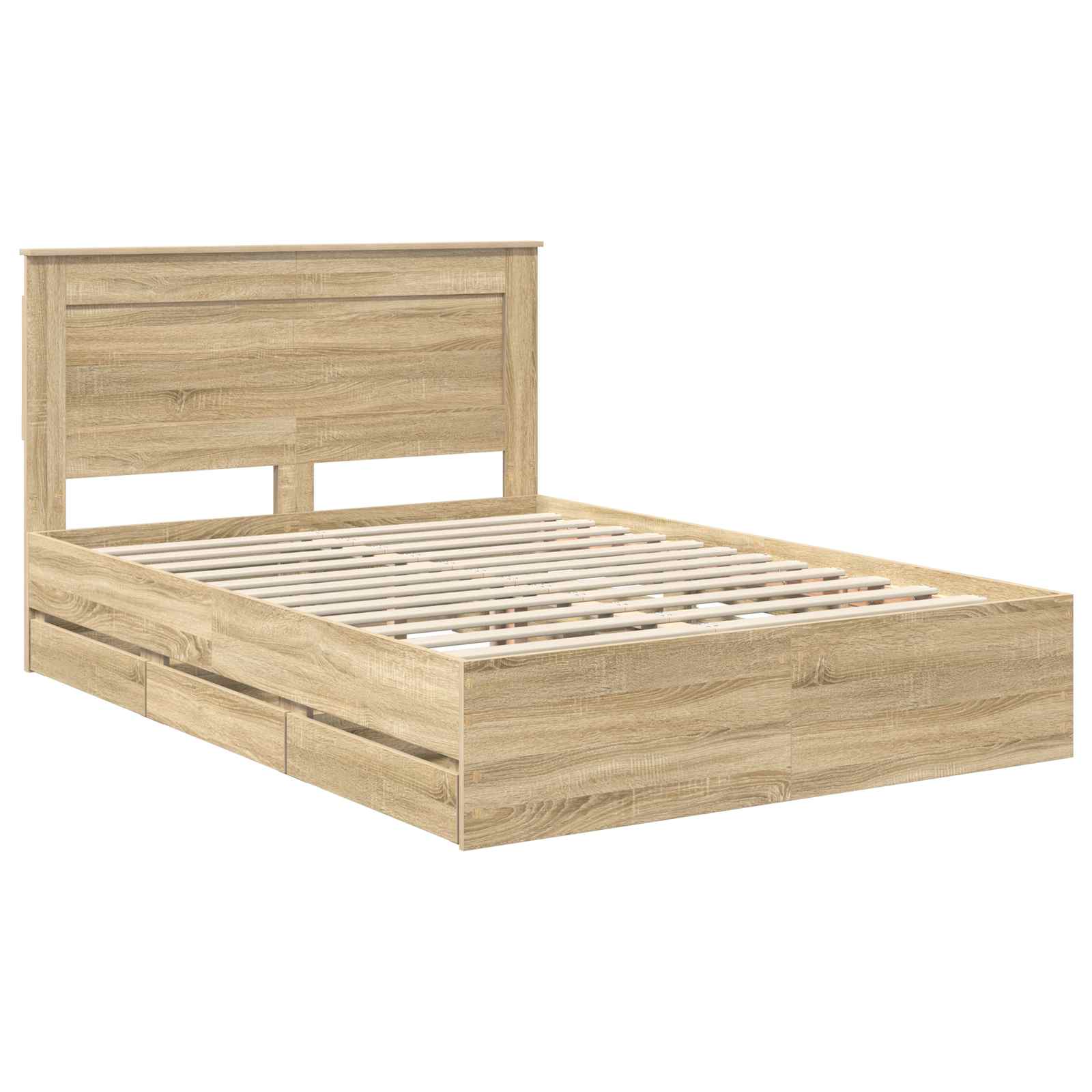 Bedframe met lade Sonoma Eiken 150 x 200 cm Ingenieurshout – afbeelding 4