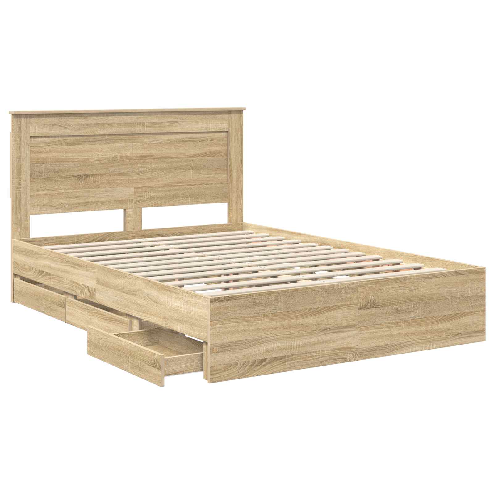 Bedframe met lade Sonoma Eiken 150 x 200 cm Ingenieurshout – afbeelding 5