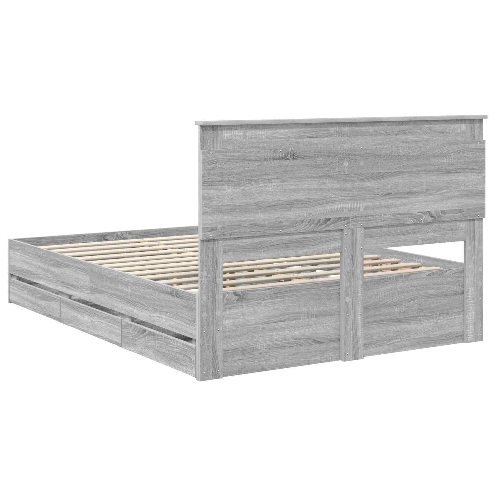 Bedframe met lade Grijs Sonoma 140 x 190 cm Ingenieurshout – afbeelding 10