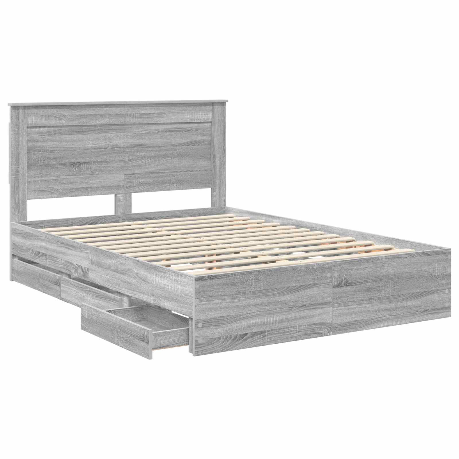 Bedframe met lade Grijs Sonoma 140 x 190 cm Ingenieurshout – afbeelding 5