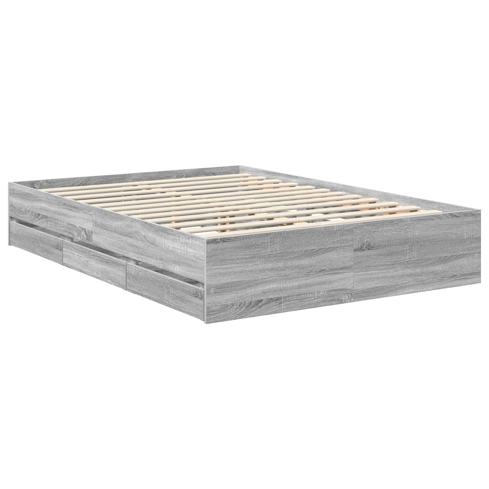 Bedframe met lade Grijs Sonoma 140 x 190 cm Ingenieurshout – afbeelding 6