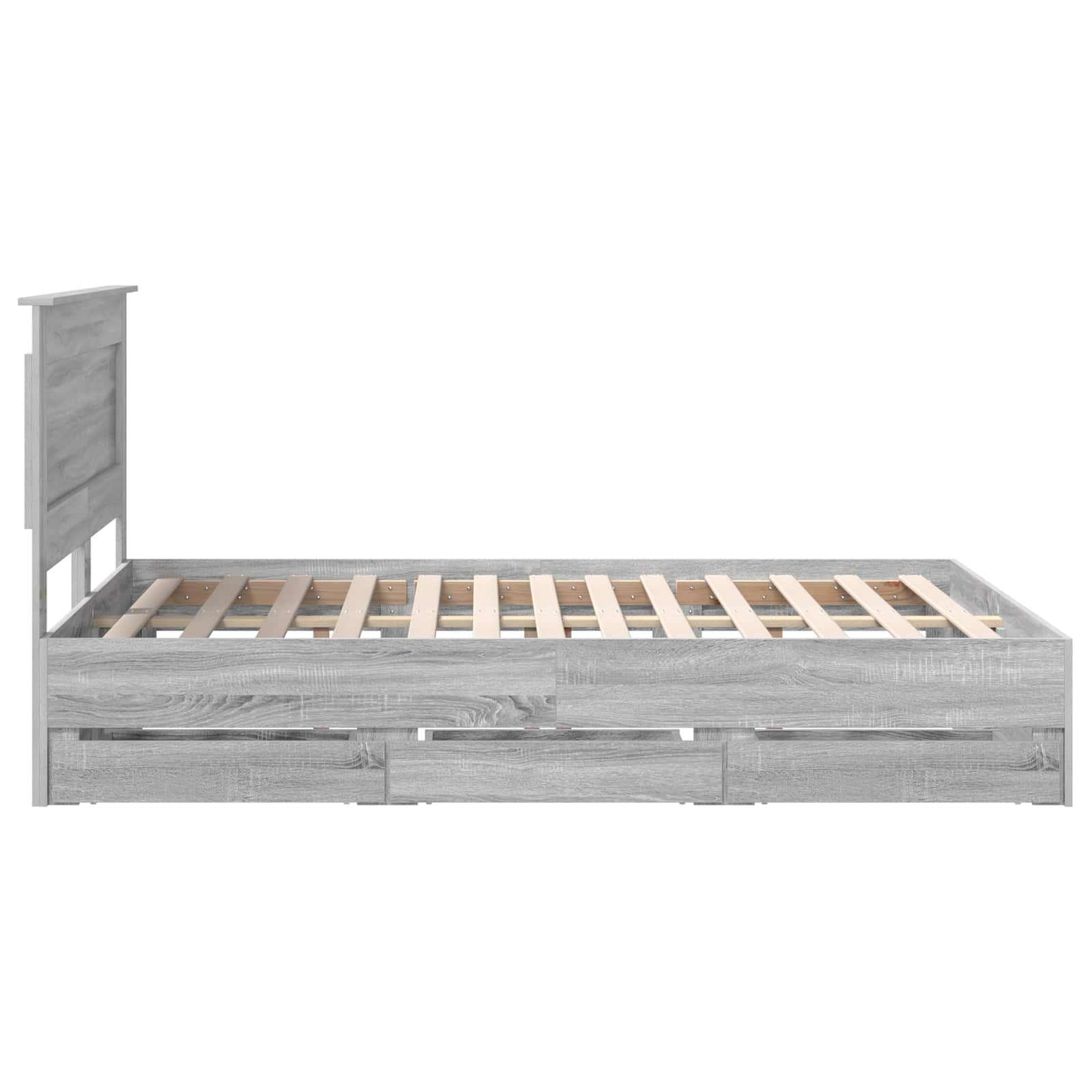 Bedframe met lade Grijs Sonoma 140 x 190 cm Ingenieurshout – afbeelding 9