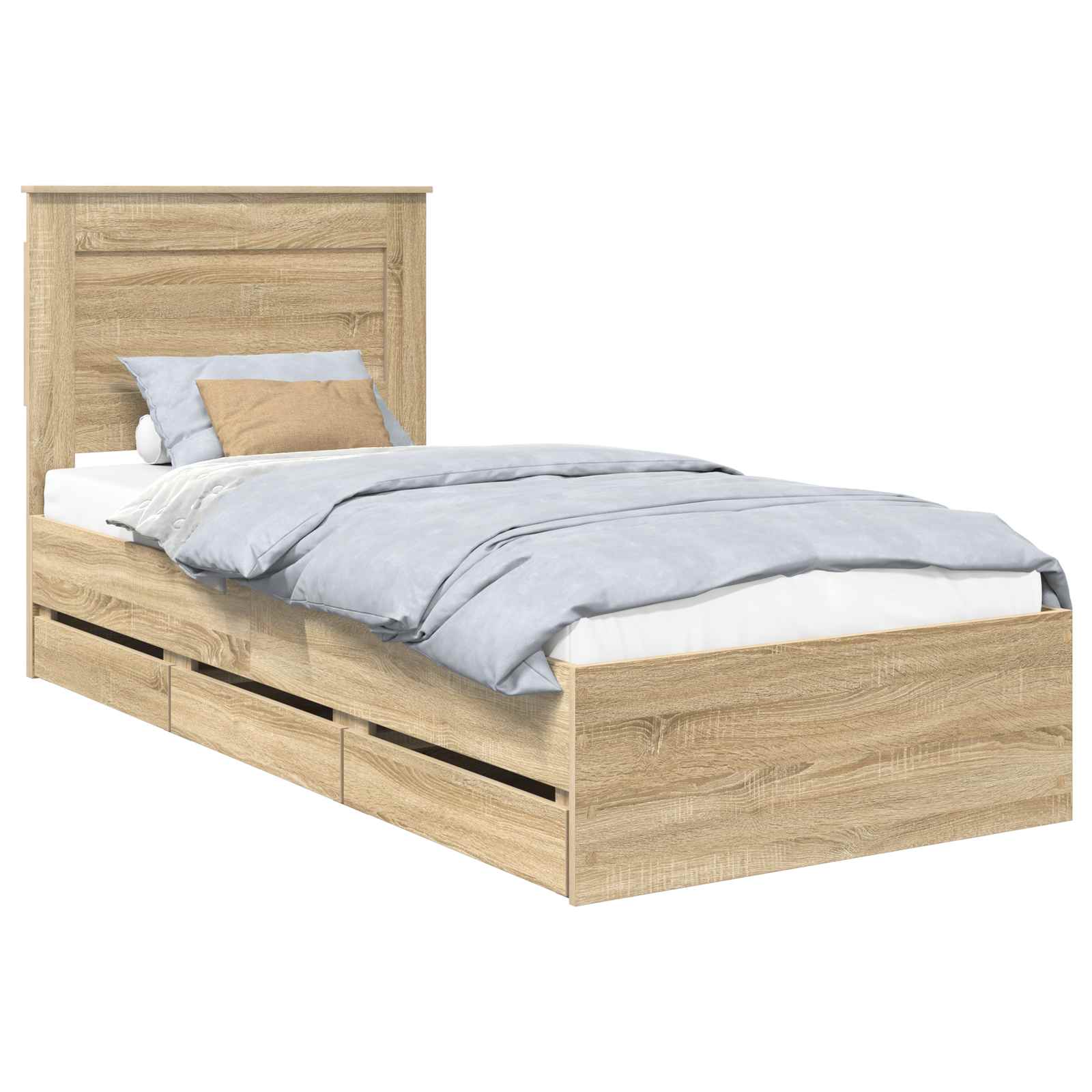 Bedframe met lade Sonoma Eiken 90 x 190 cm Ingenieurshout – afbeelding 2