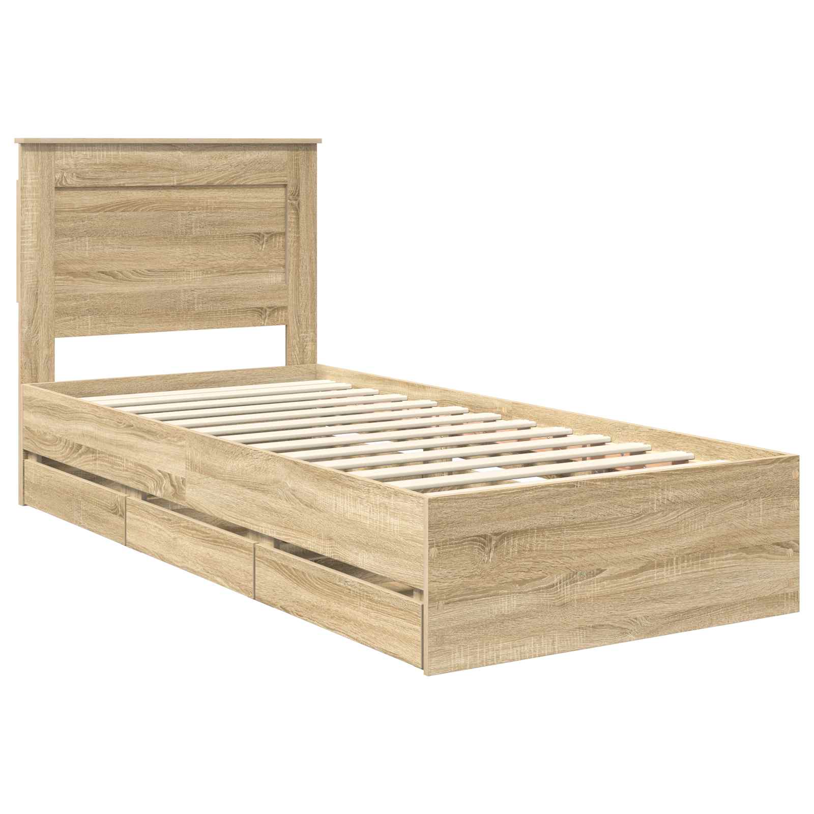 Bedframe met lade Sonoma Eiken 90 x 190 cm Ingenieurshout – afbeelding 4