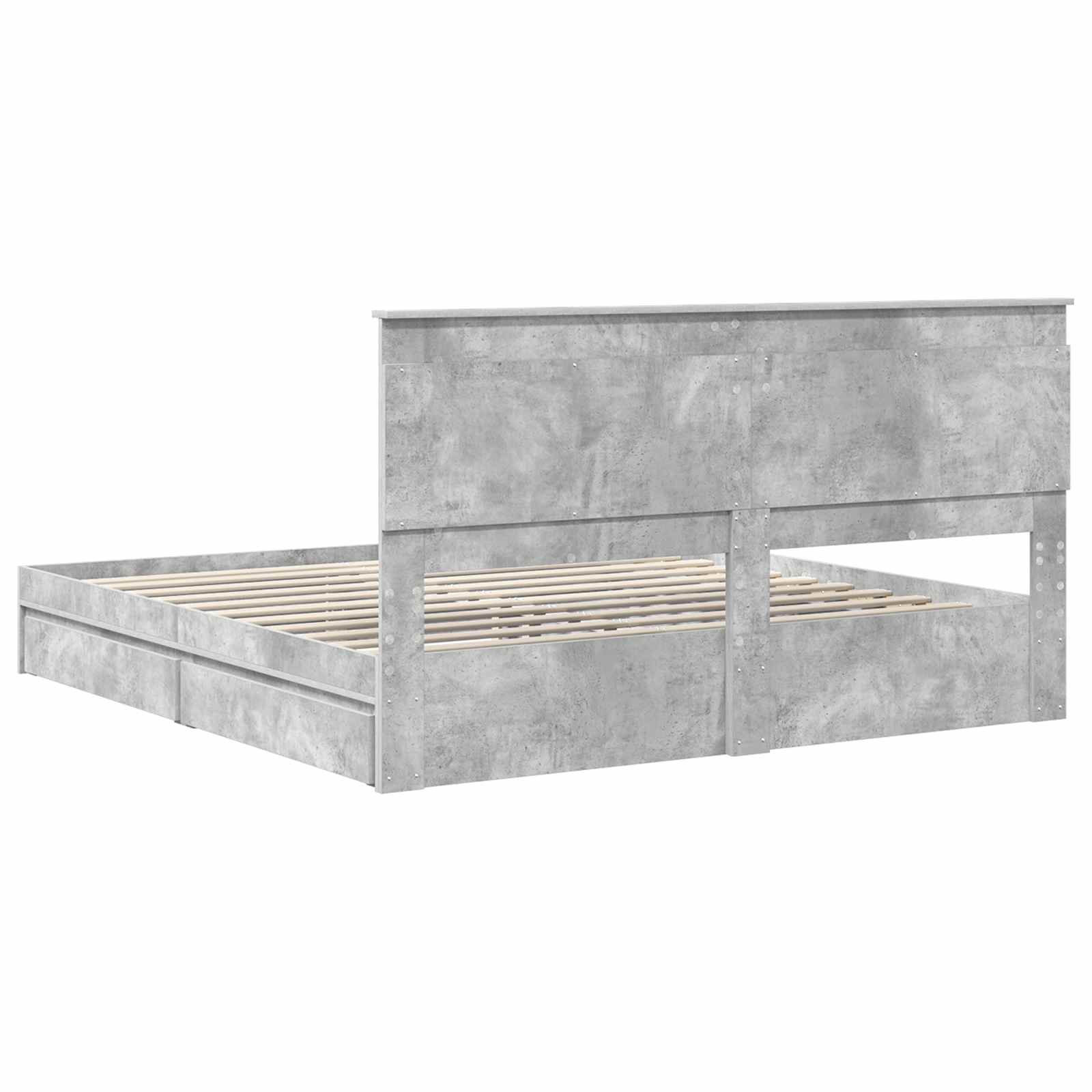 Opslag bed met hoofdeinde Beton Grijs 180 x 200 cm Bewerkt hout – afbeelding 10