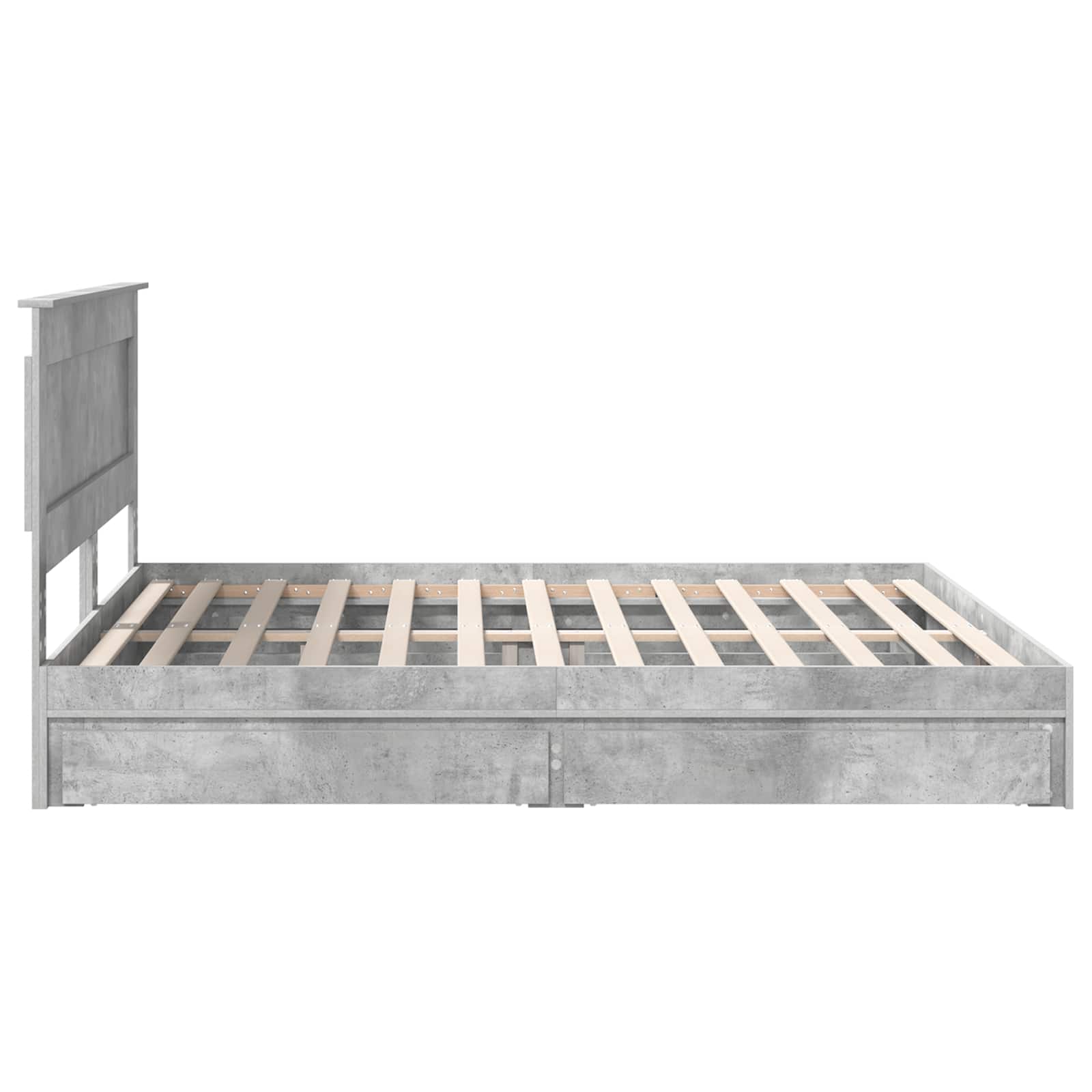 Opslag bed met hoofdeinde Beton Grijs 180 x 200 cm Bewerkt hout – afbeelding 9