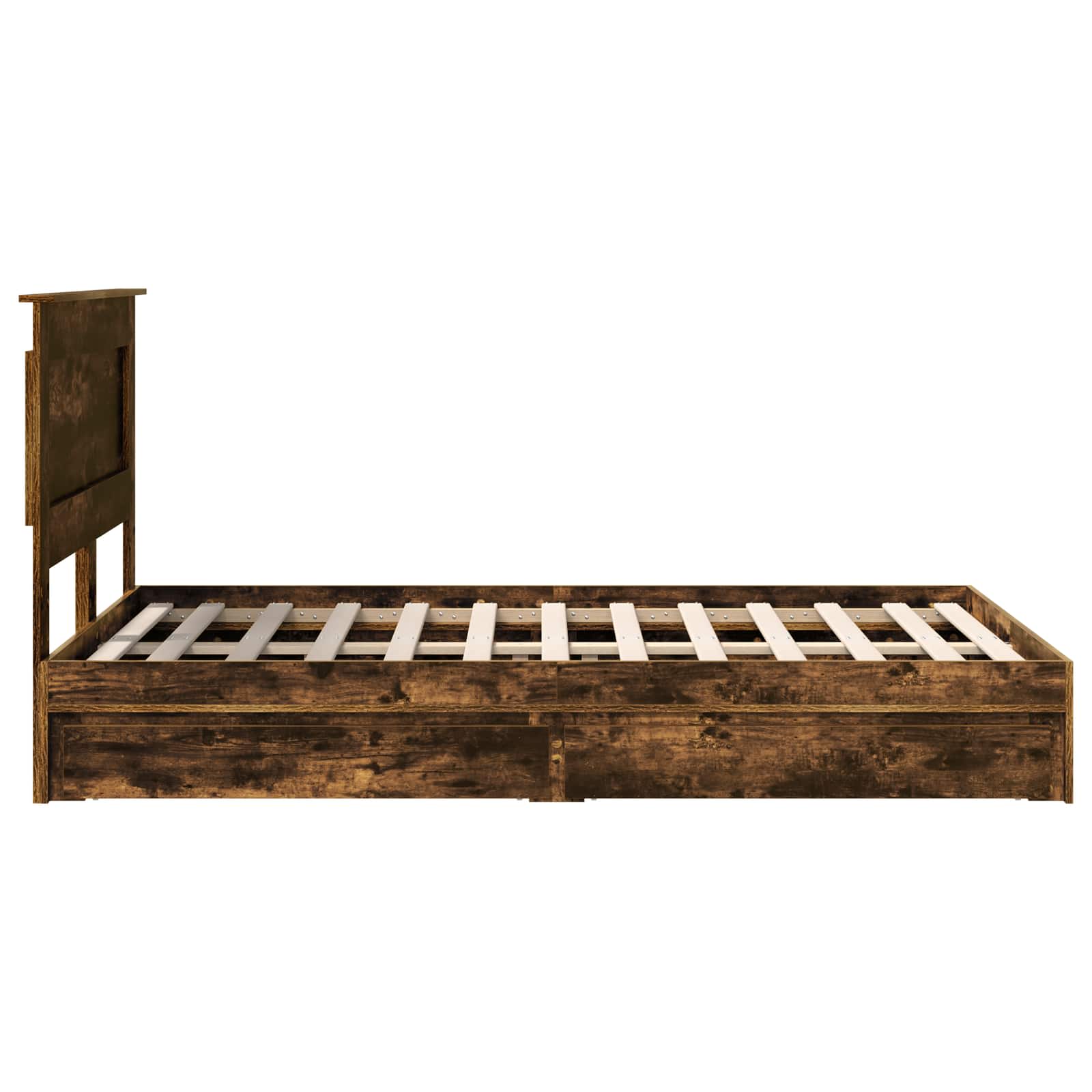 Opslag bed met lade Gerookt eiken 120 x 200 cm Bewerkt hout – afbeelding 9