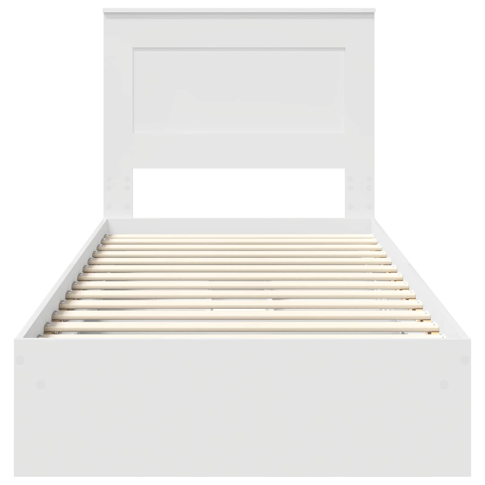 Opslag bed met hoofdeinde met lade Wit 90 x 190 cm Bewerkt hout – afbeelding 8
