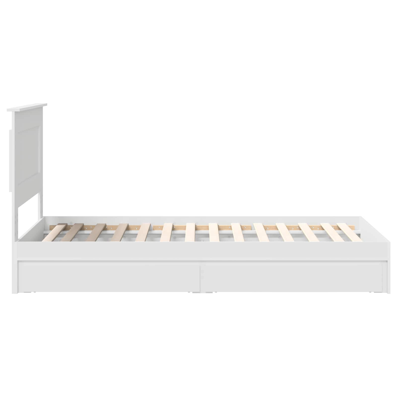 Opslag bed met hoofdeinde met lade Wit 90 x 190 cm Bewerkt hout – afbeelding 9