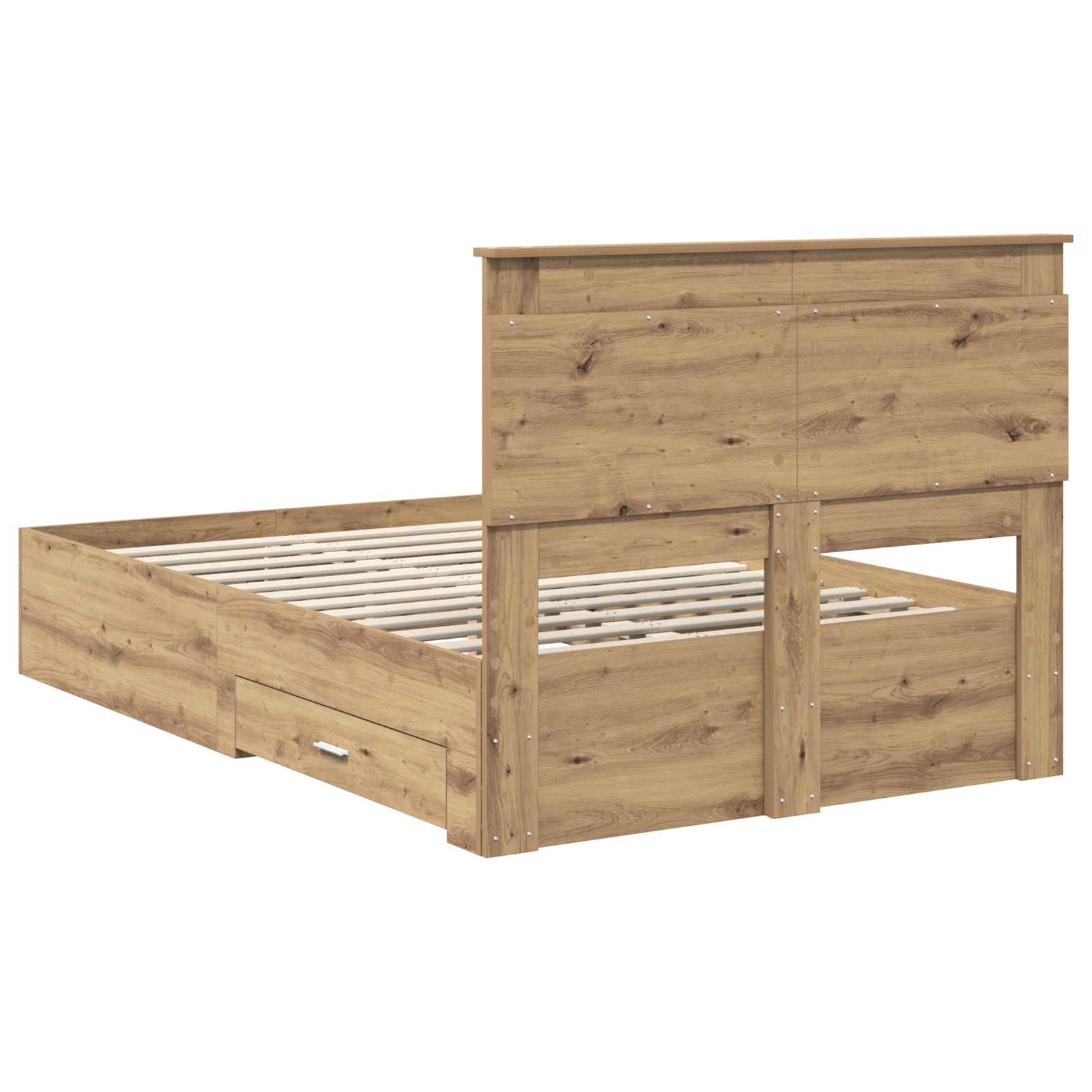 Bedframe met lade met hoofdeinde met opslag Bewerkt hout – afbeelding 10