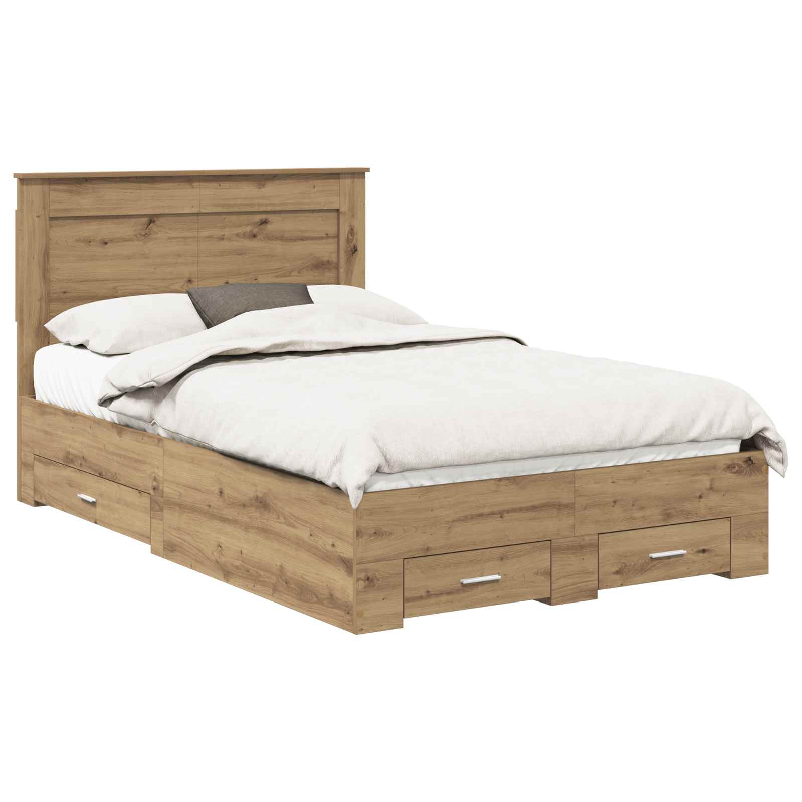 Bedframe met lade met hoofdeinde met opslag Bewerkt hout – afbeelding 2