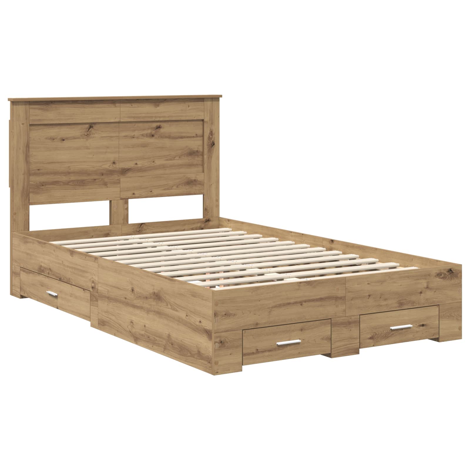 Bedframe met lade met hoofdeinde met opslag Bewerkt hout – afbeelding 4
