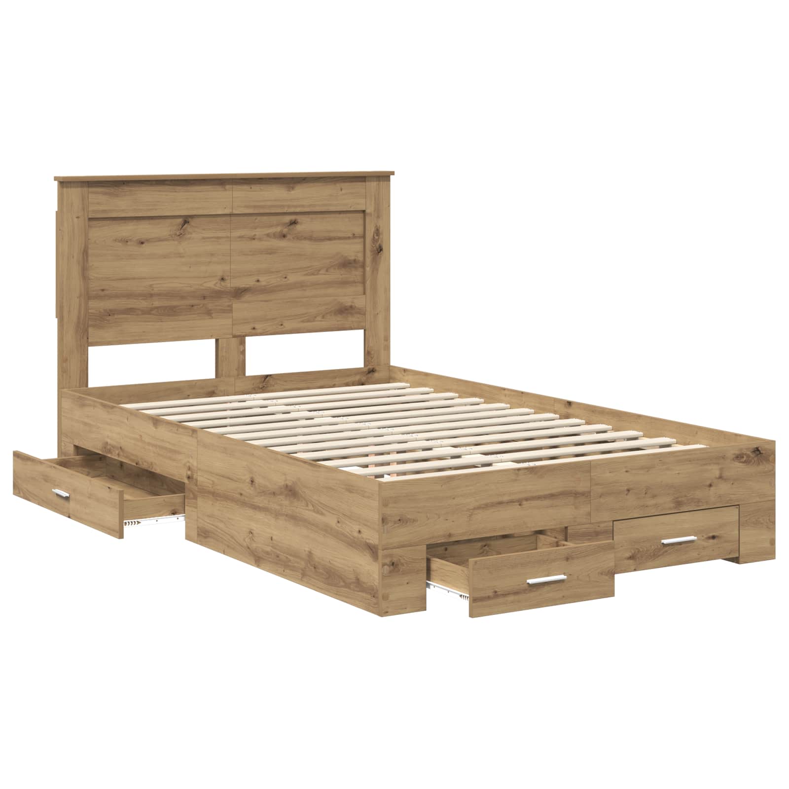 Bedframe met lade met hoofdeinde met opslag Bewerkt hout – afbeelding 5