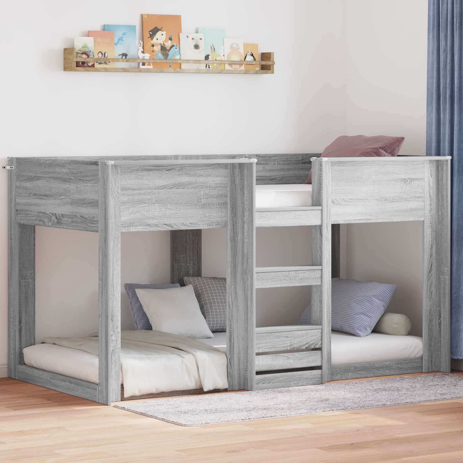 Bunk Bed voor Kinderen Grijs Sonoma 75 x 190 cm Bewerkt hout