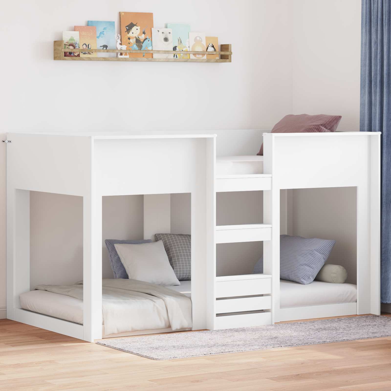 Bunk Bed voor Kinderen Wit 90 x 200 cm Bewerkt hout – afbeelding 1