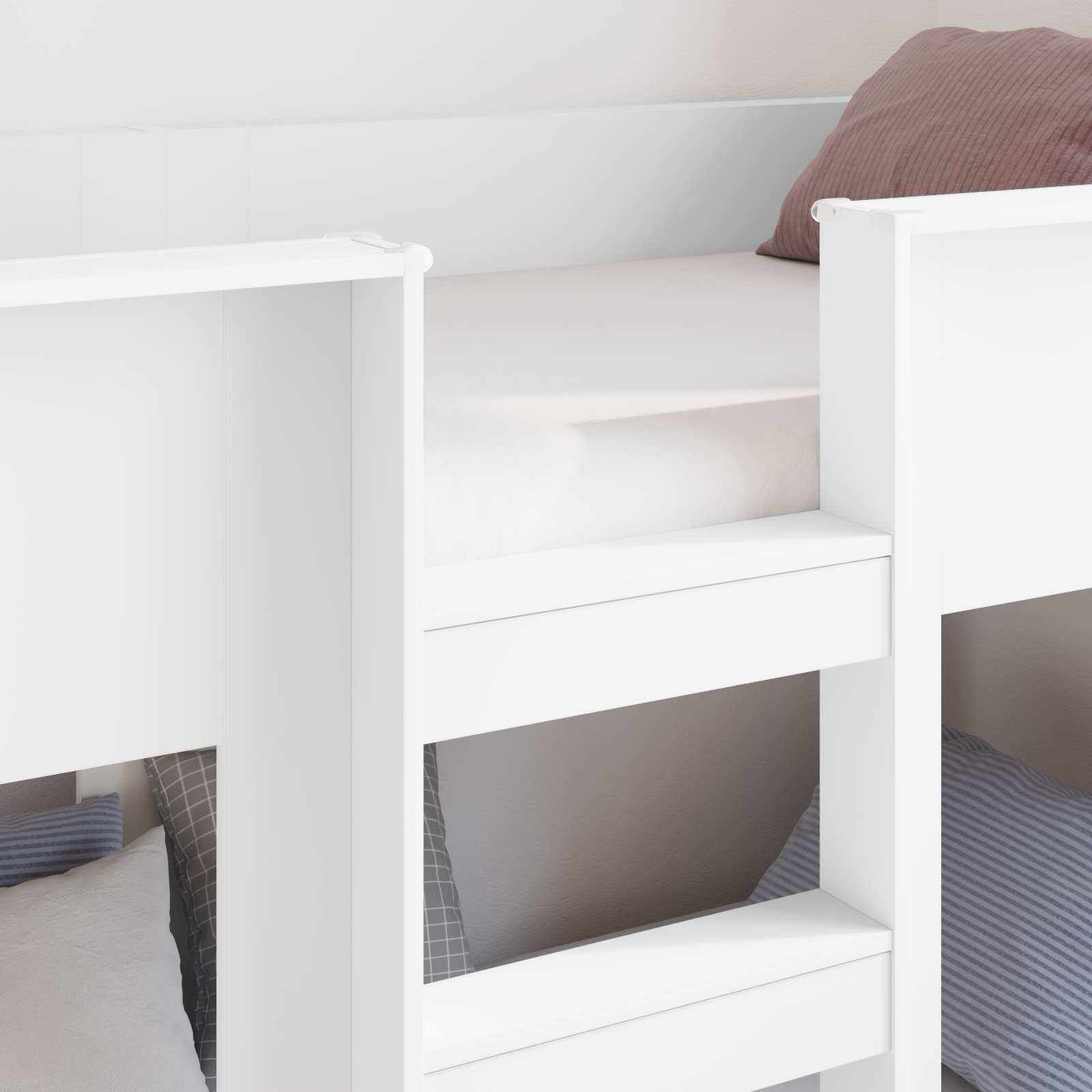 Bunk Bed voor Kinderen Wit 90 x 200 cm Bewerkt hout – afbeelding 3