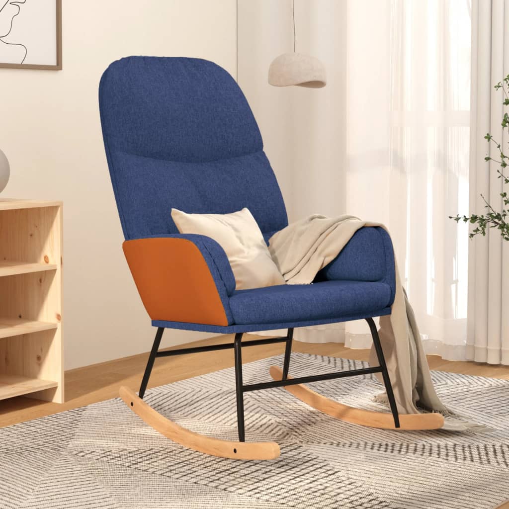 Schommelstoel stof blauw – afbeelding 1