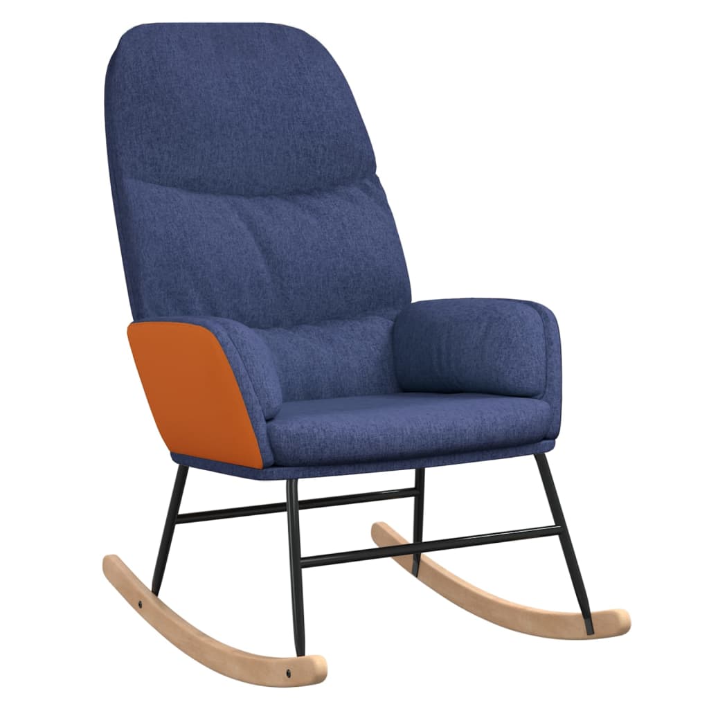 Schommelstoel stof blauw – afbeelding 2