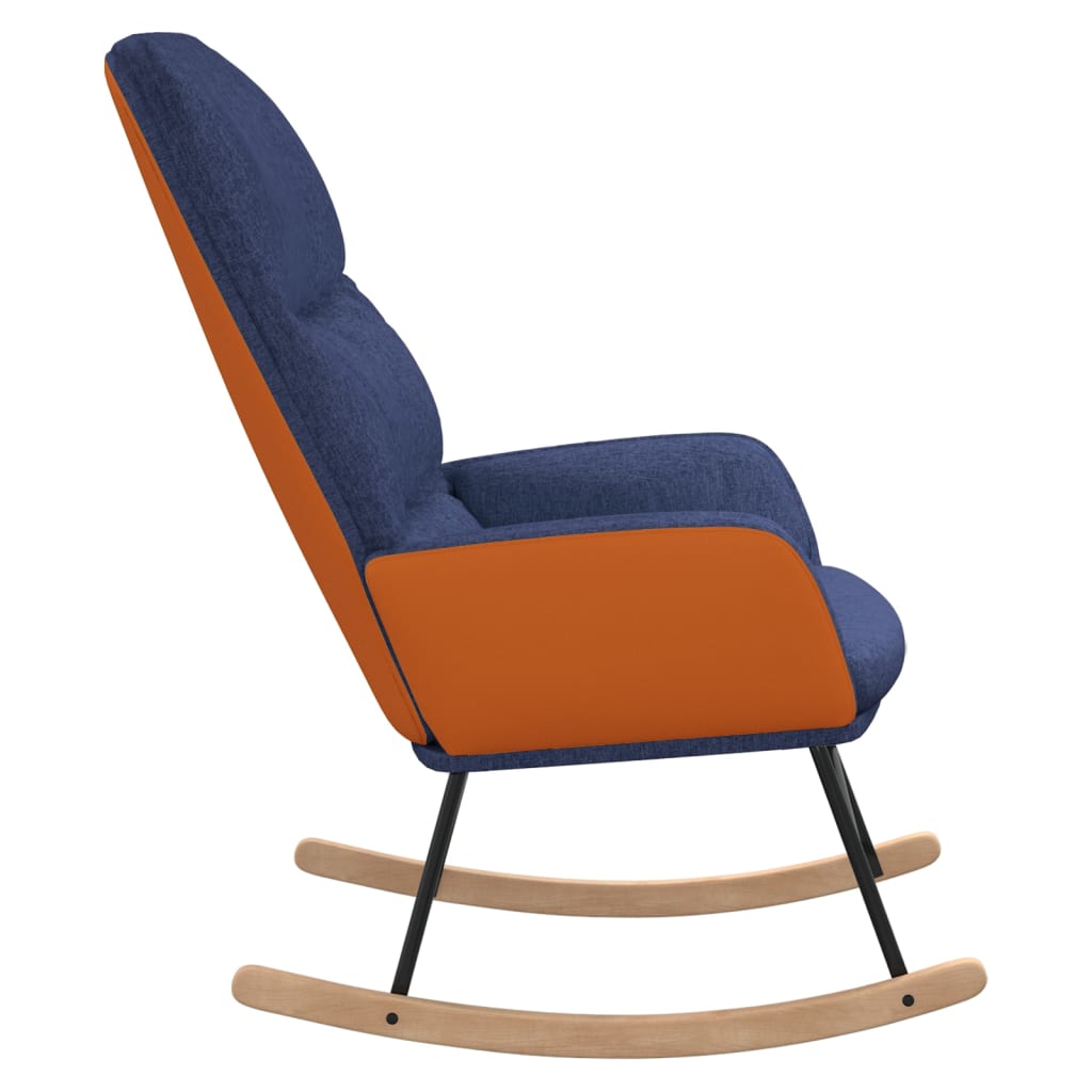 Schommelstoel stof blauw – afbeelding 4