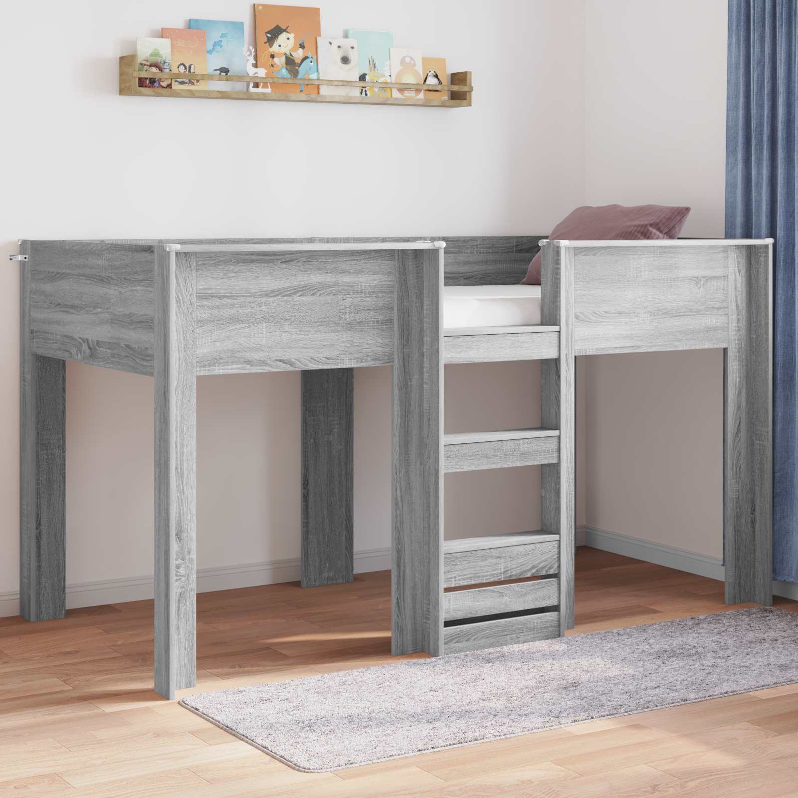 Bunk Bed voor Kinderen Grijs Sonoma 90 x 190 cm Bewerkt hout