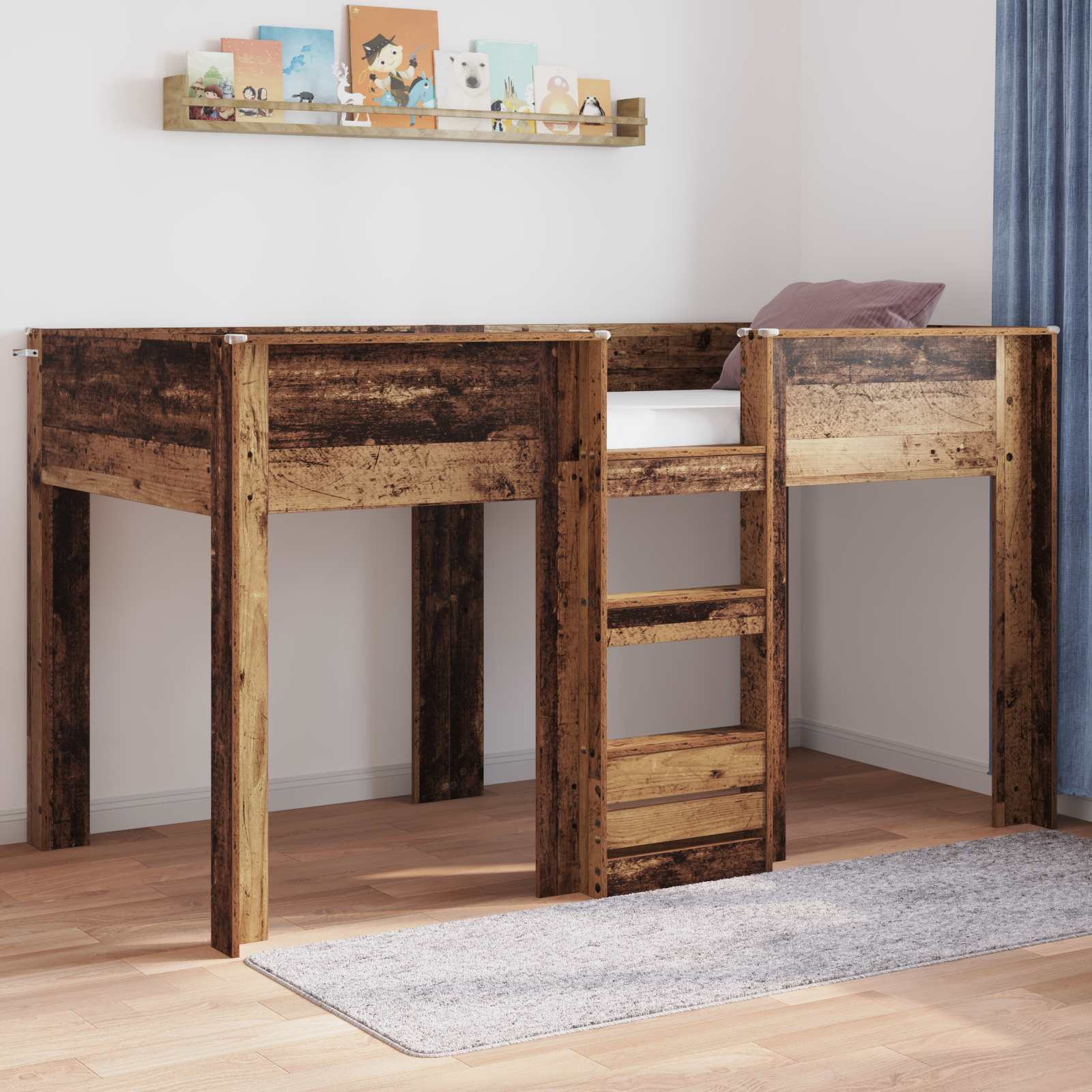 Bunk Bed voor Kinderen Oudhout 90 x 190 cm Bewerkt hout