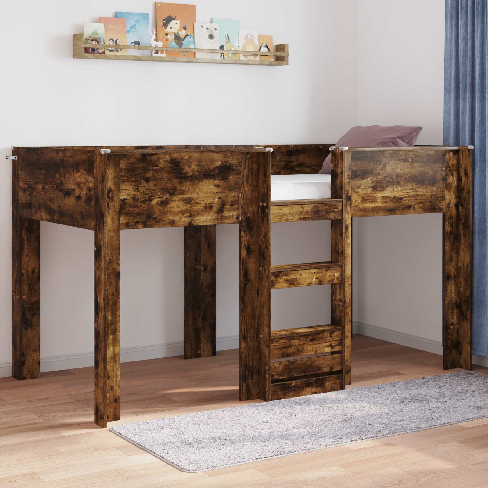Bunk Bed voor Kinderen Gerookt eiken 80 x 200 cm Bewerkt hout