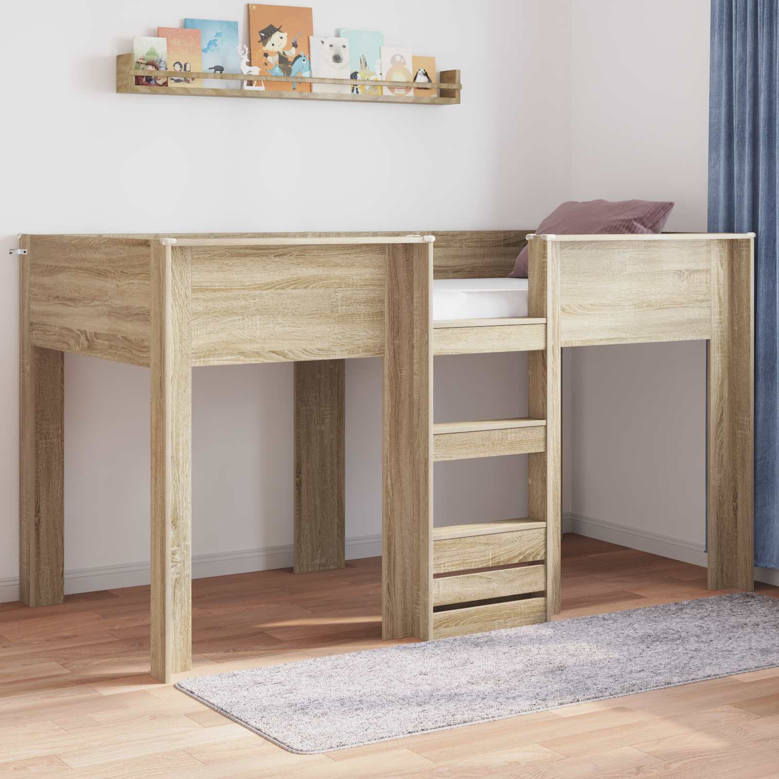 Bunk Bed voor Kinderen Sonoma Eiken 90 x 200 cm Bewerkt hout